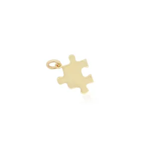 Mini Gold Puzzle Piece Charm
