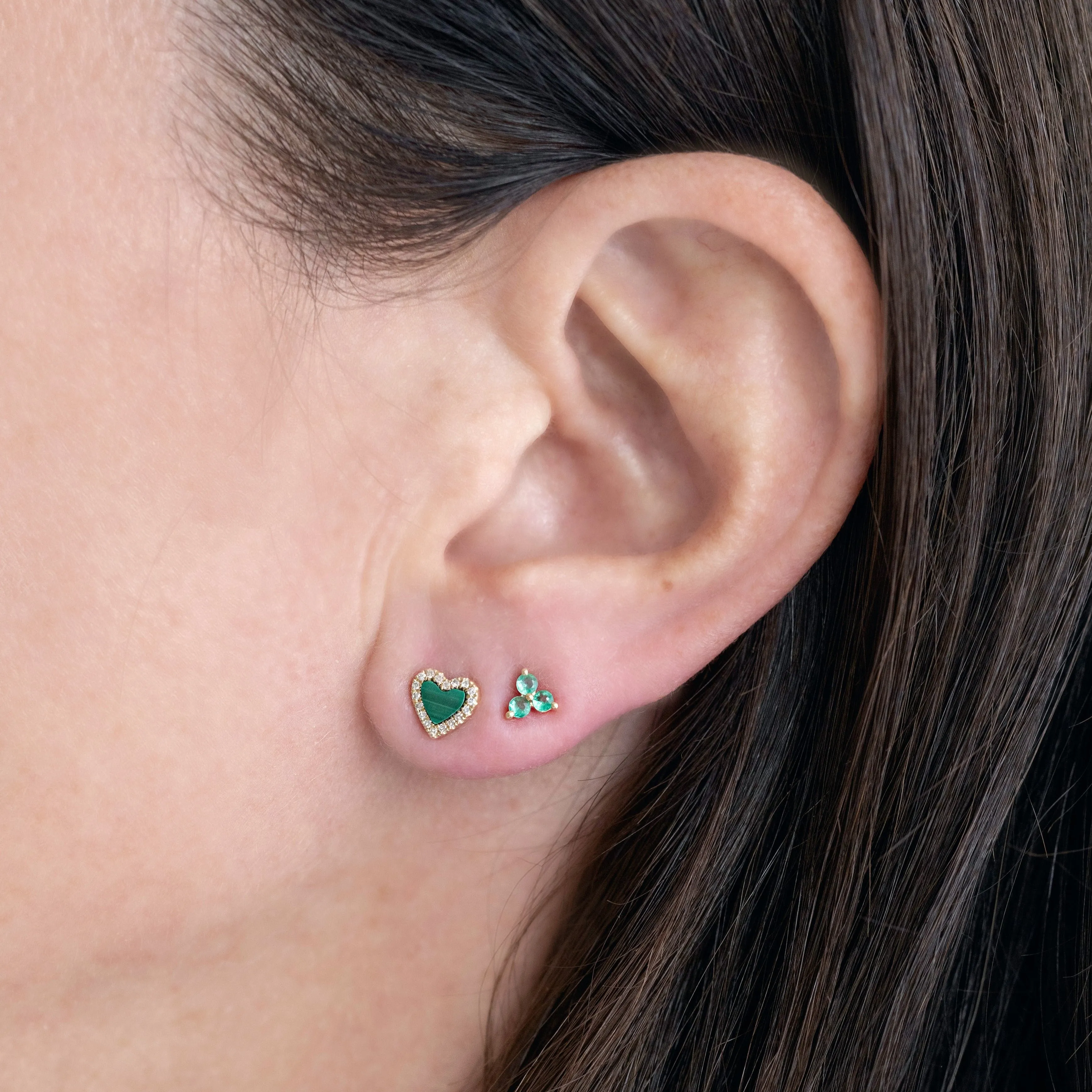 Mini Malachite Diamond Hearts