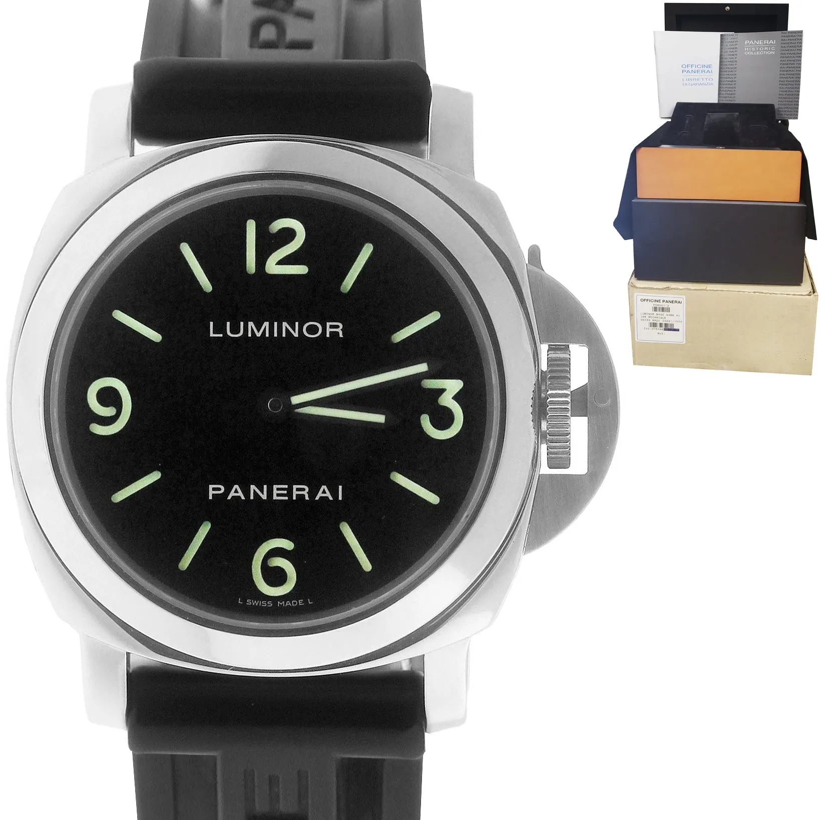 MINT Men's Panerai PAM 112 44mm Luminor Marina Stainless Manual Watch PAM00112