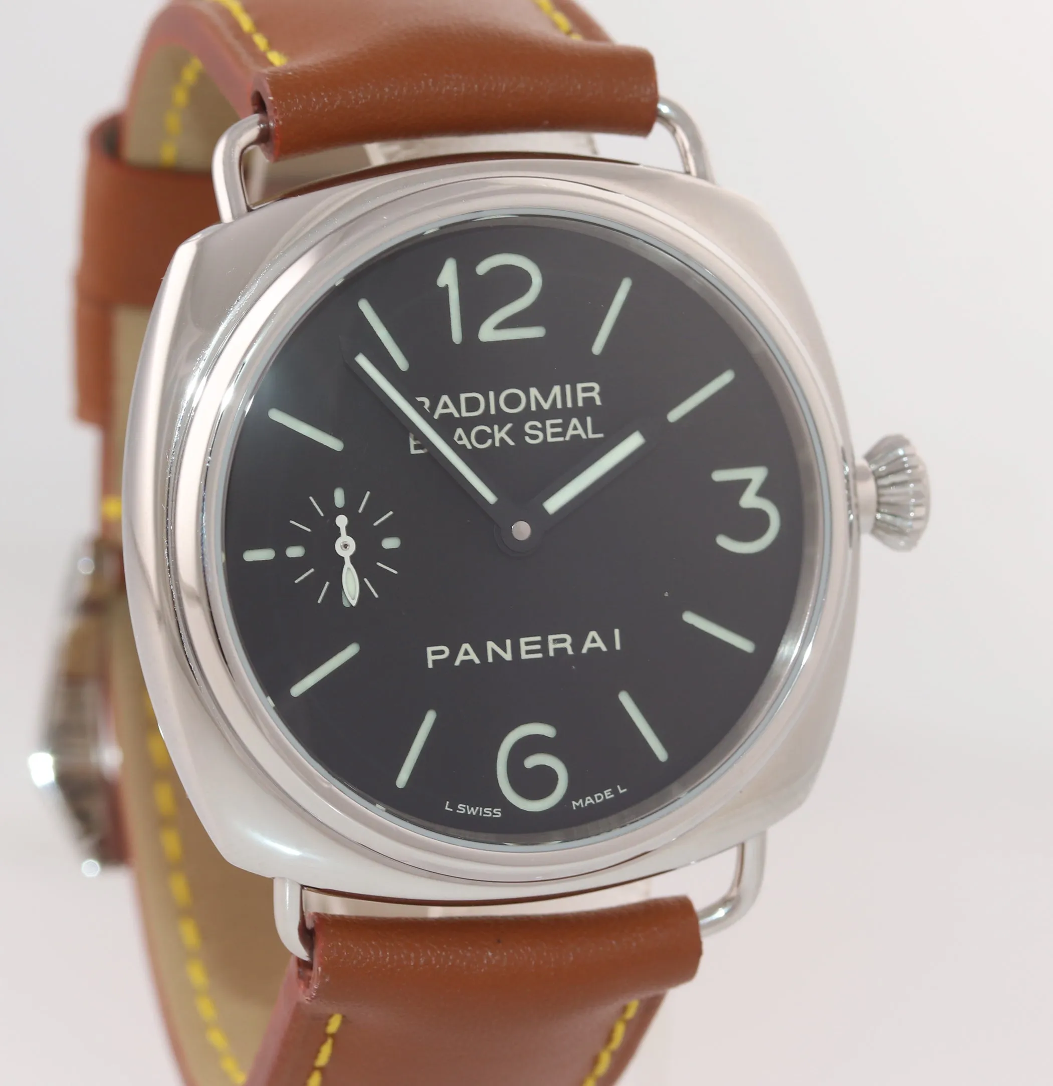 MINT Panerai Radiomir Black Seal PAM 183 Black Manual 45mm Watch PAM00183
