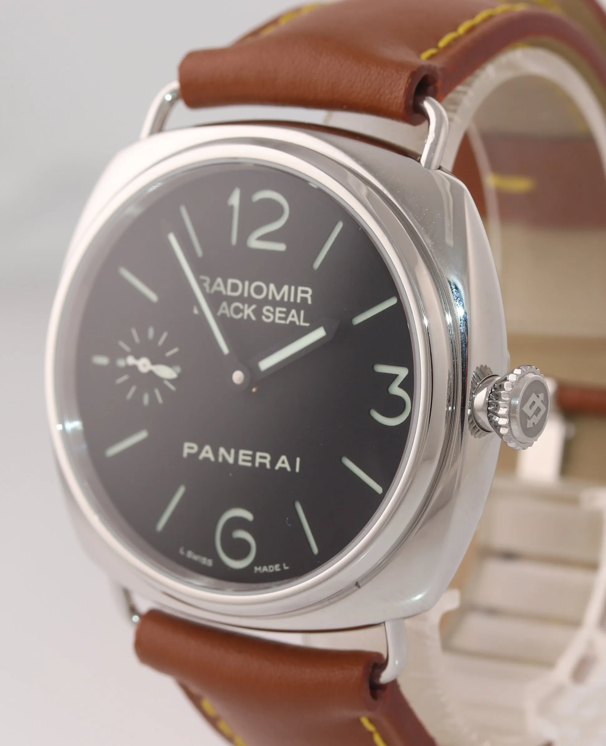 MINT Panerai Radiomir Black Seal PAM 183 Black Manual 45mm Watch PAM00183