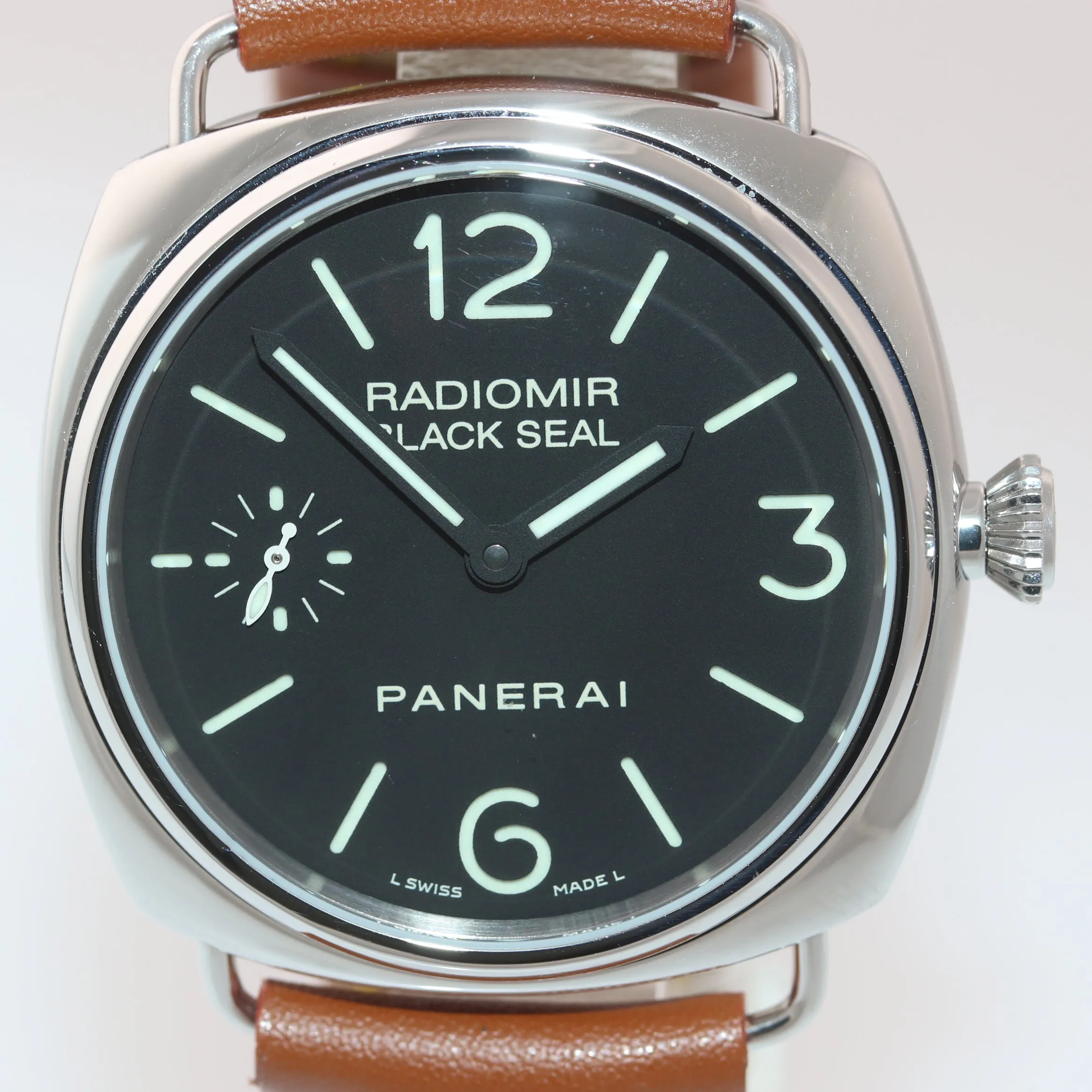 MINT Panerai Radiomir Black Seal PAM 183 Black Manual 45mm Watch PAM00183