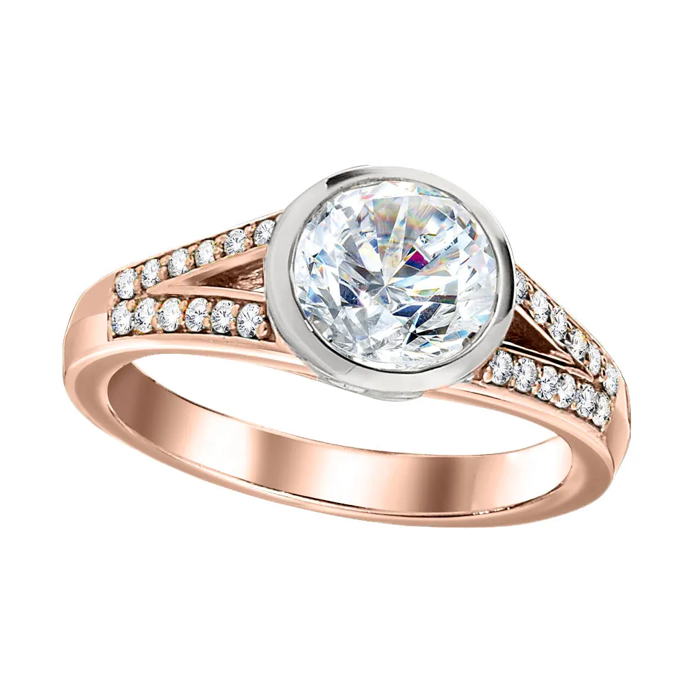Modern Bezel Diamond Band Engagement Rings