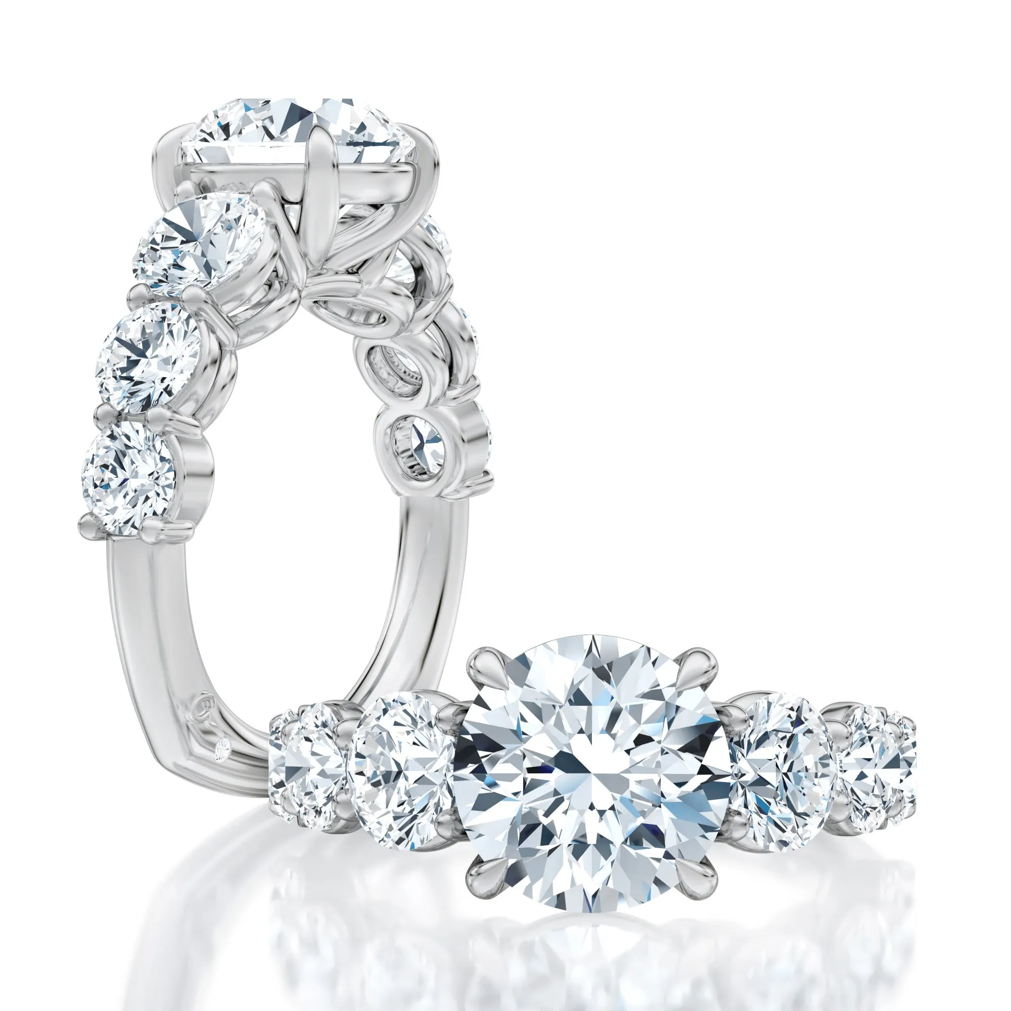 Modern Diamond Round Cut Diamond Engagement Ring
