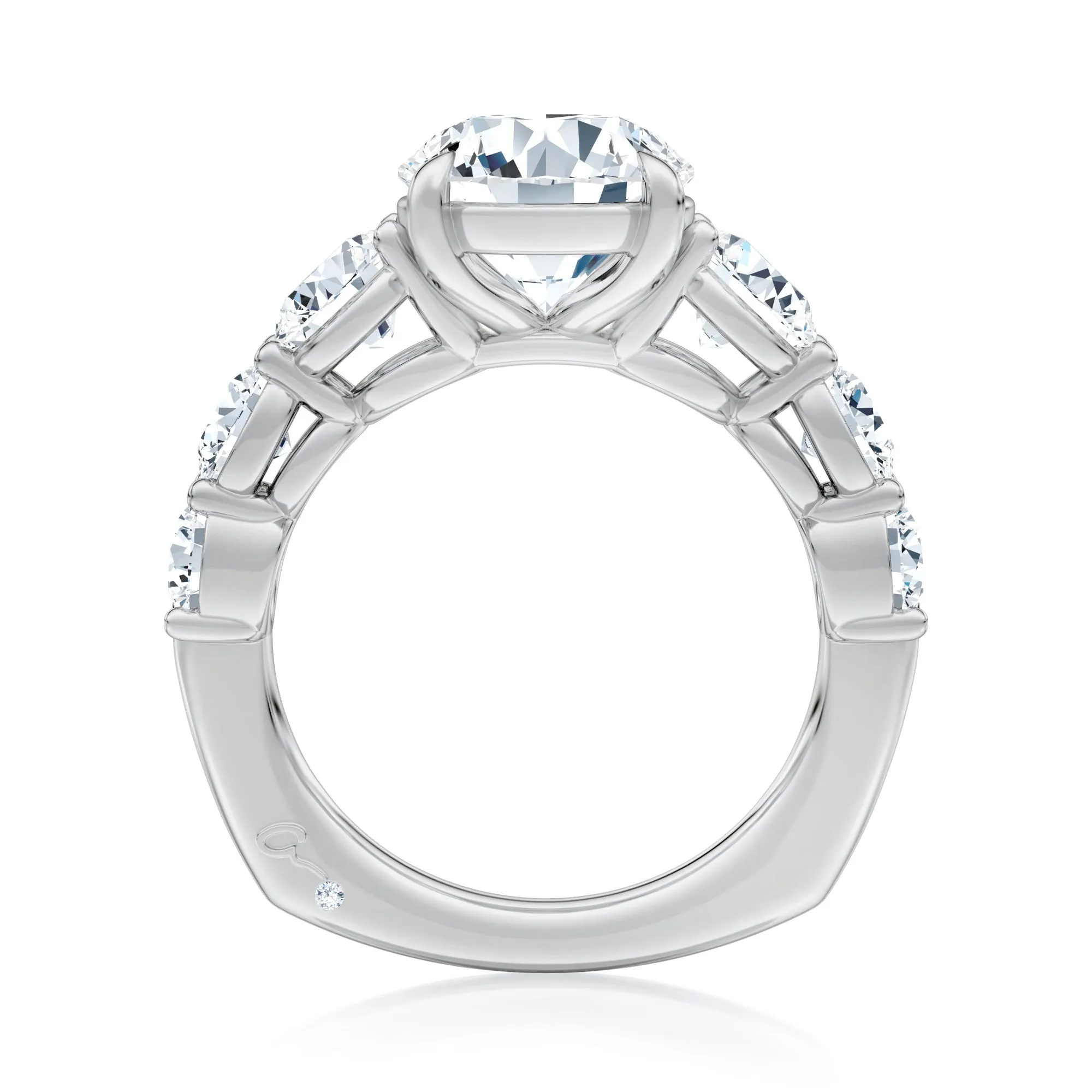 Modern Diamond Round Cut Diamond Engagement Ring