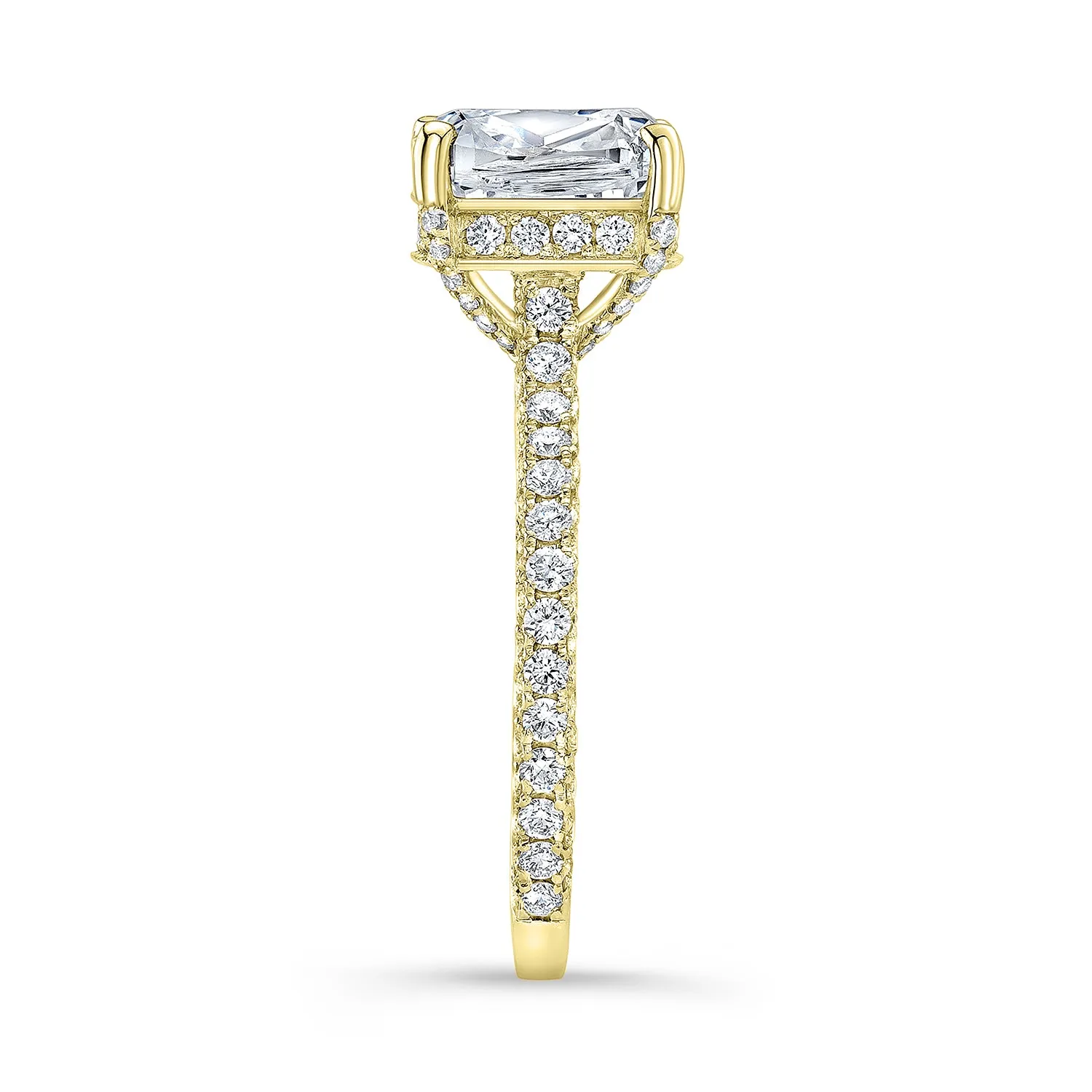 Modern Style Hidden Halo Diamond Engagement Ring