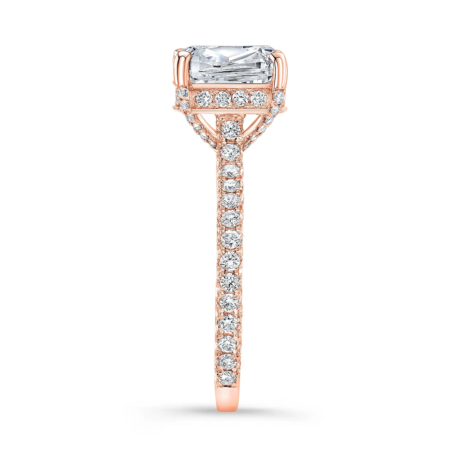 Modern Style Hidden Halo Diamond Engagement Ring