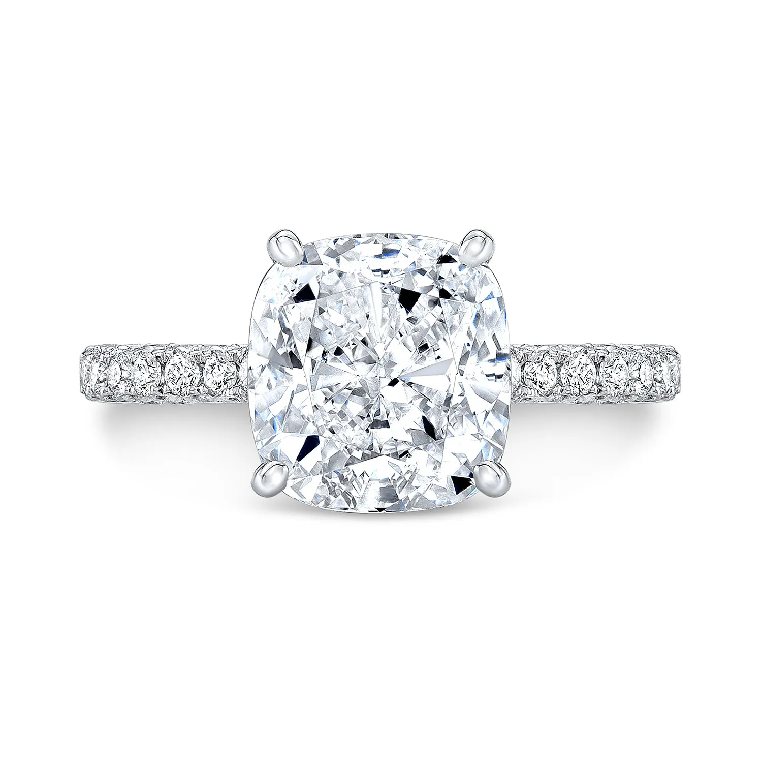 Modern Style Hidden Halo Diamond Engagement Ring