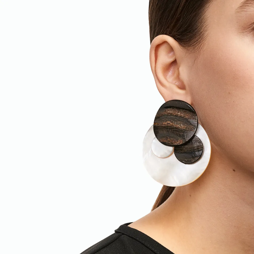 Monies Varese Horn & Mother of Pearl Earrings