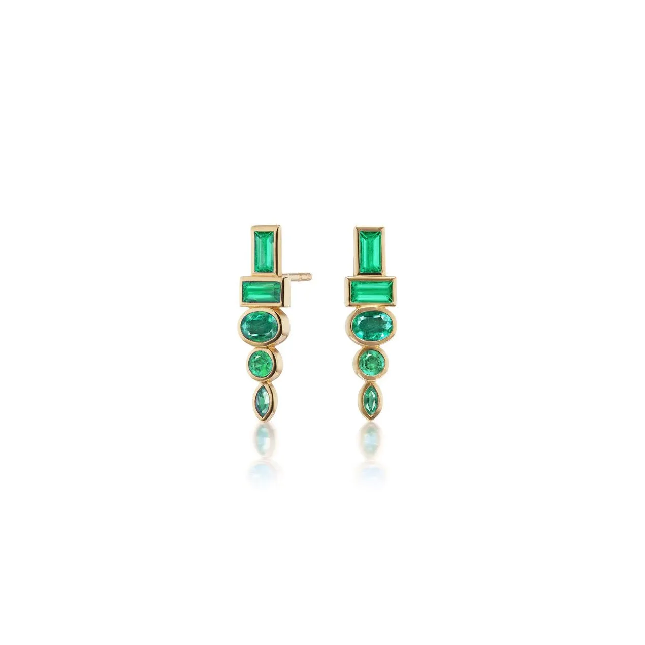 Monroe Totem Studs - Emerald