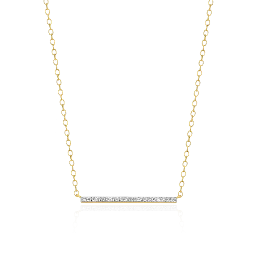 Monte Luna Yellow Lab Grown Diamond Pave Bar Necklace