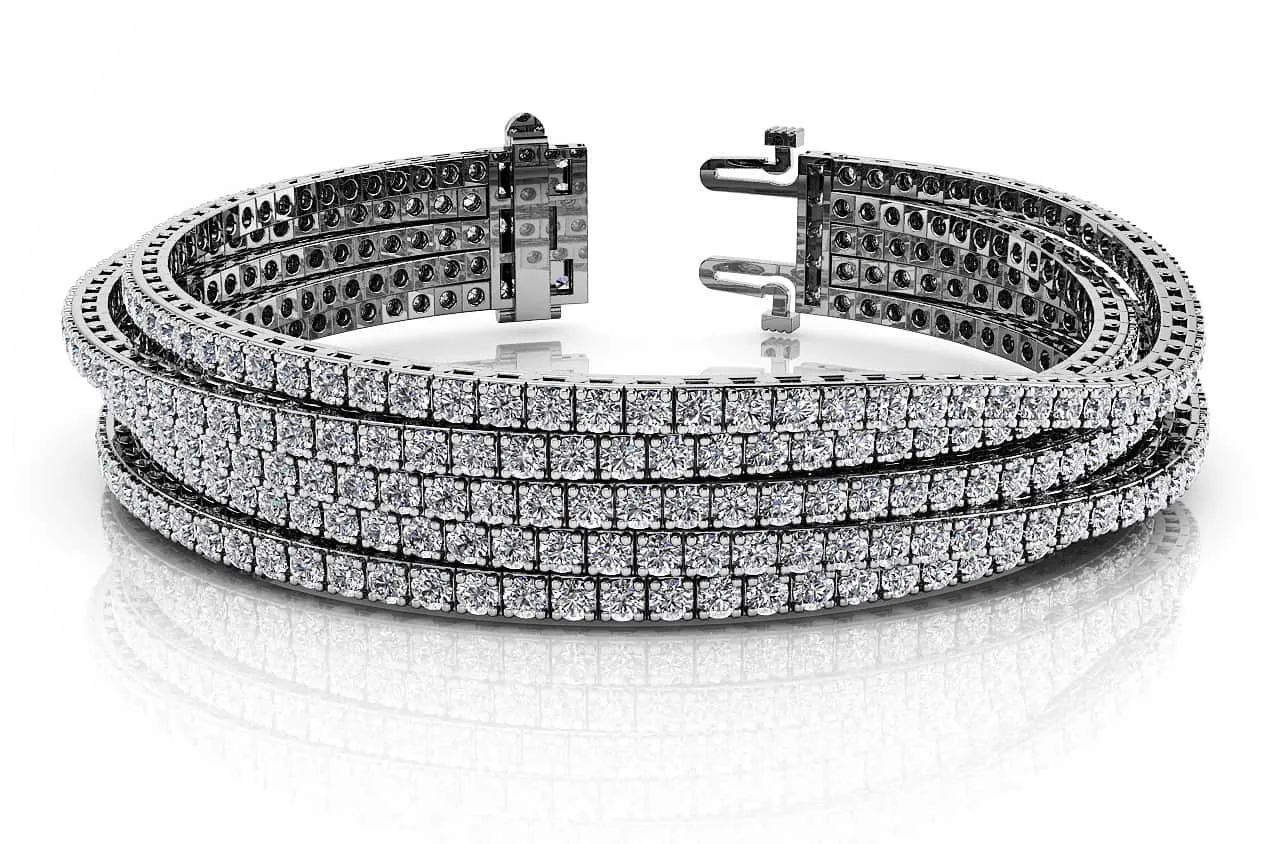 Multi Strand Flexible Diamond Tennis Diamond Bracelet with 9.25 ct.(finished) 1.75mm