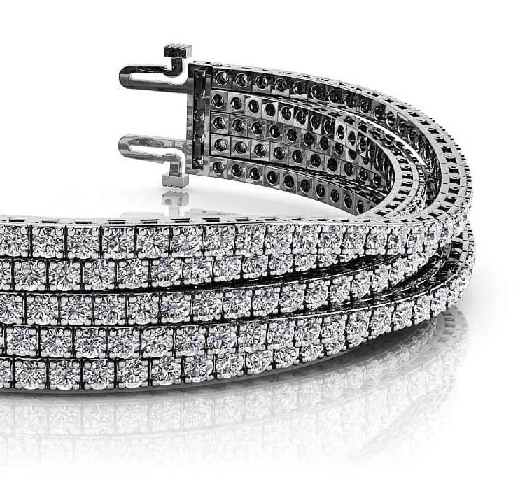Multi Strand Flexible Diamond Tennis Diamond Bracelet with 9.25 ct.(finished) 1.75mm