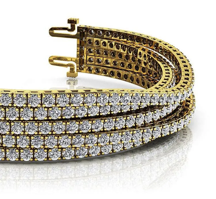 Multi Strand Flexible Diamond Tennis Diamond Bracelet with 9.25 ct.(finished) 1.75mm