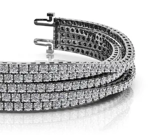 Multi Strand Flexible Diamond Tennis Diamond Bracelet with 9.25 ct.(finished) 1.75mm