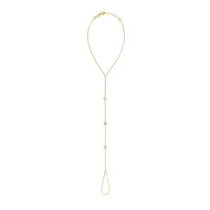 Multiple Fancy Shape Bezels Hand Chain Bracelet