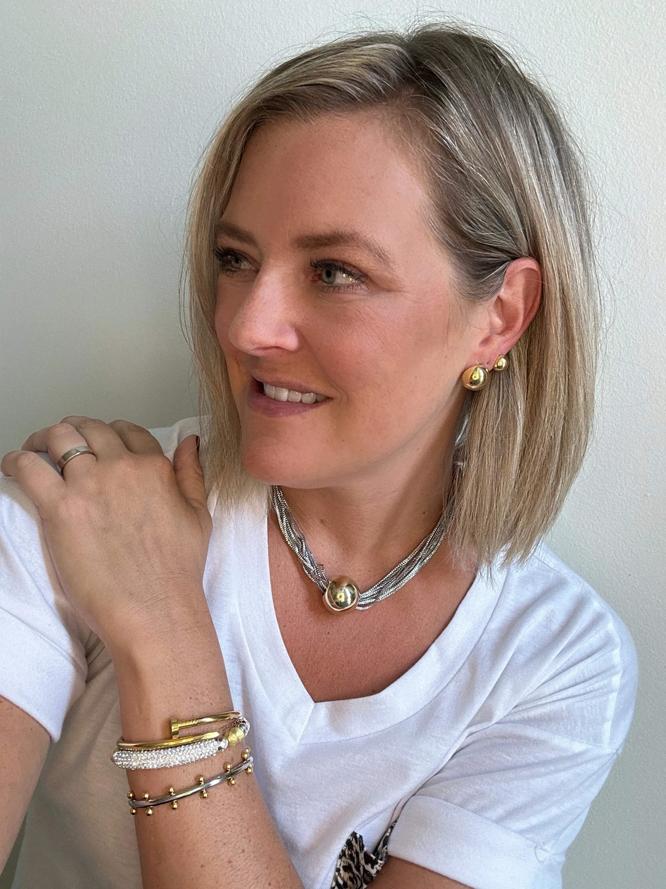 Nail Cuff Gold Bracelet