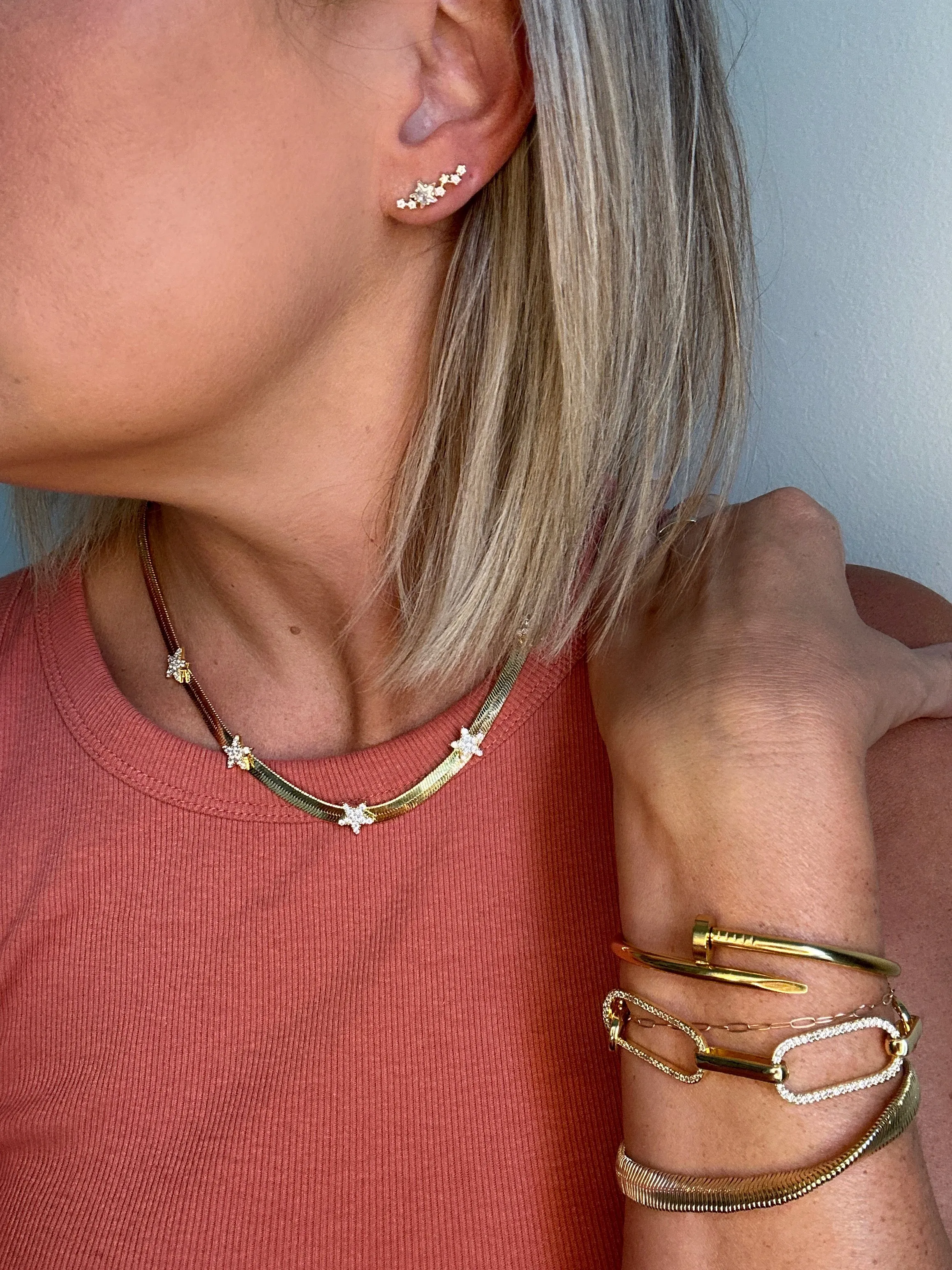 Nail Cuff Gold Bracelet