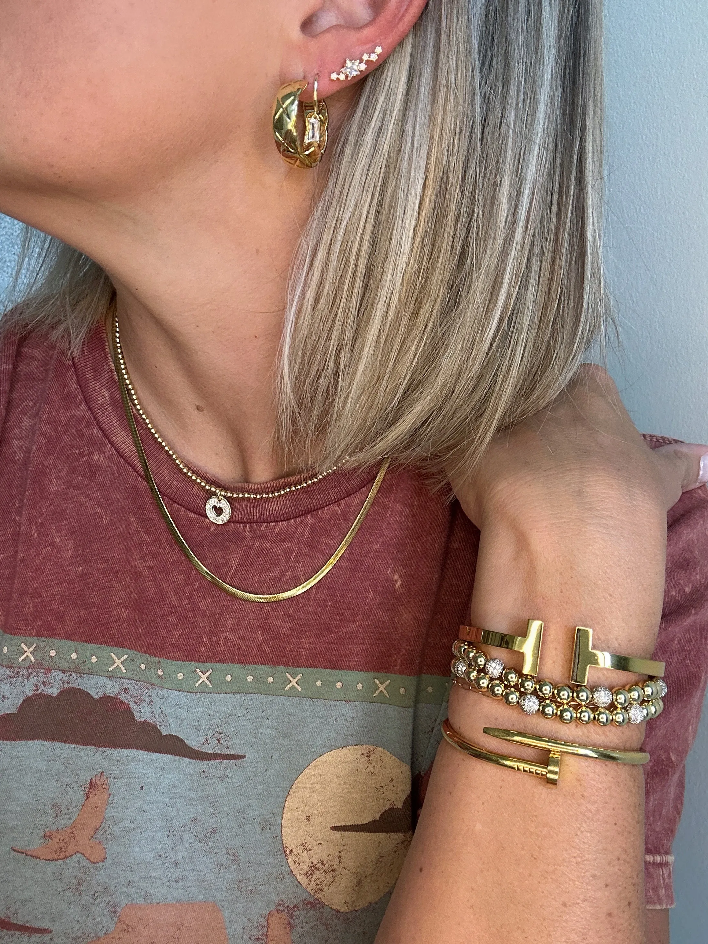 Nail Cuff Gold Bracelet