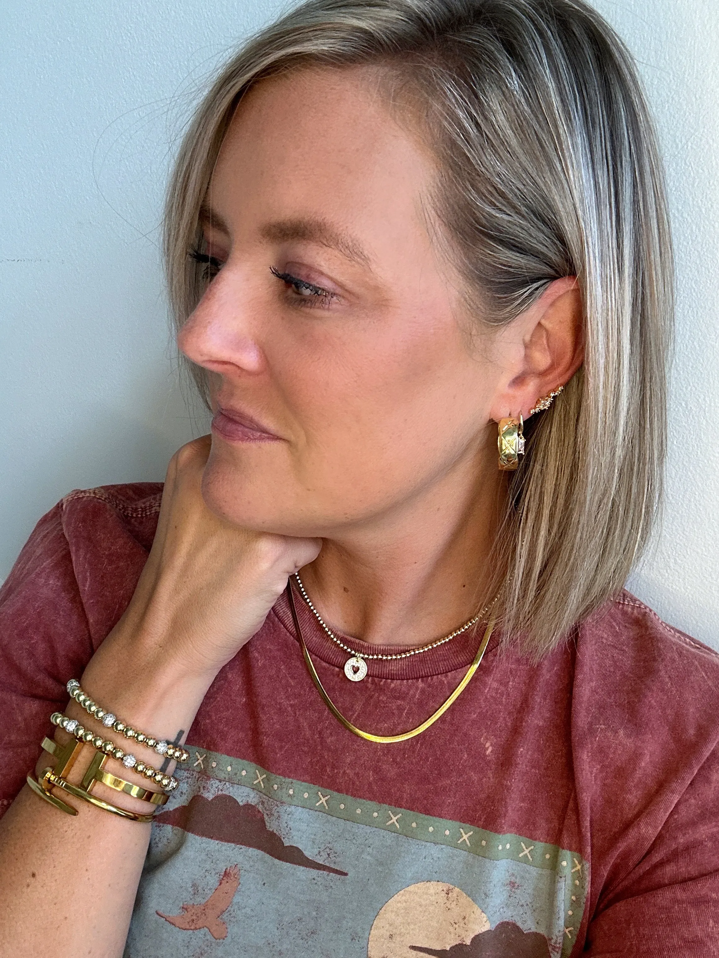 Nail Cuff Gold Bracelet