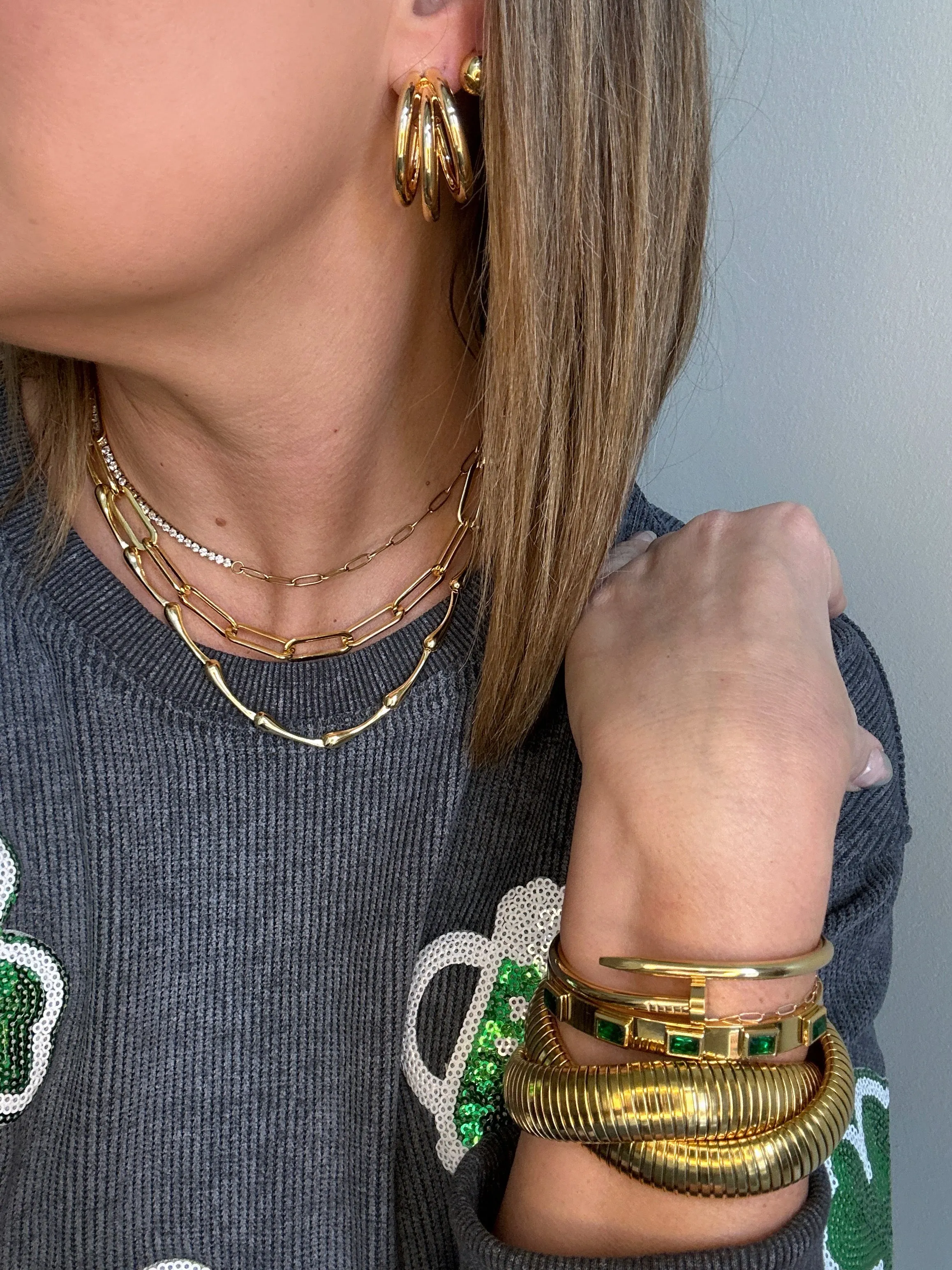 Nail Cuff Gold Bracelet