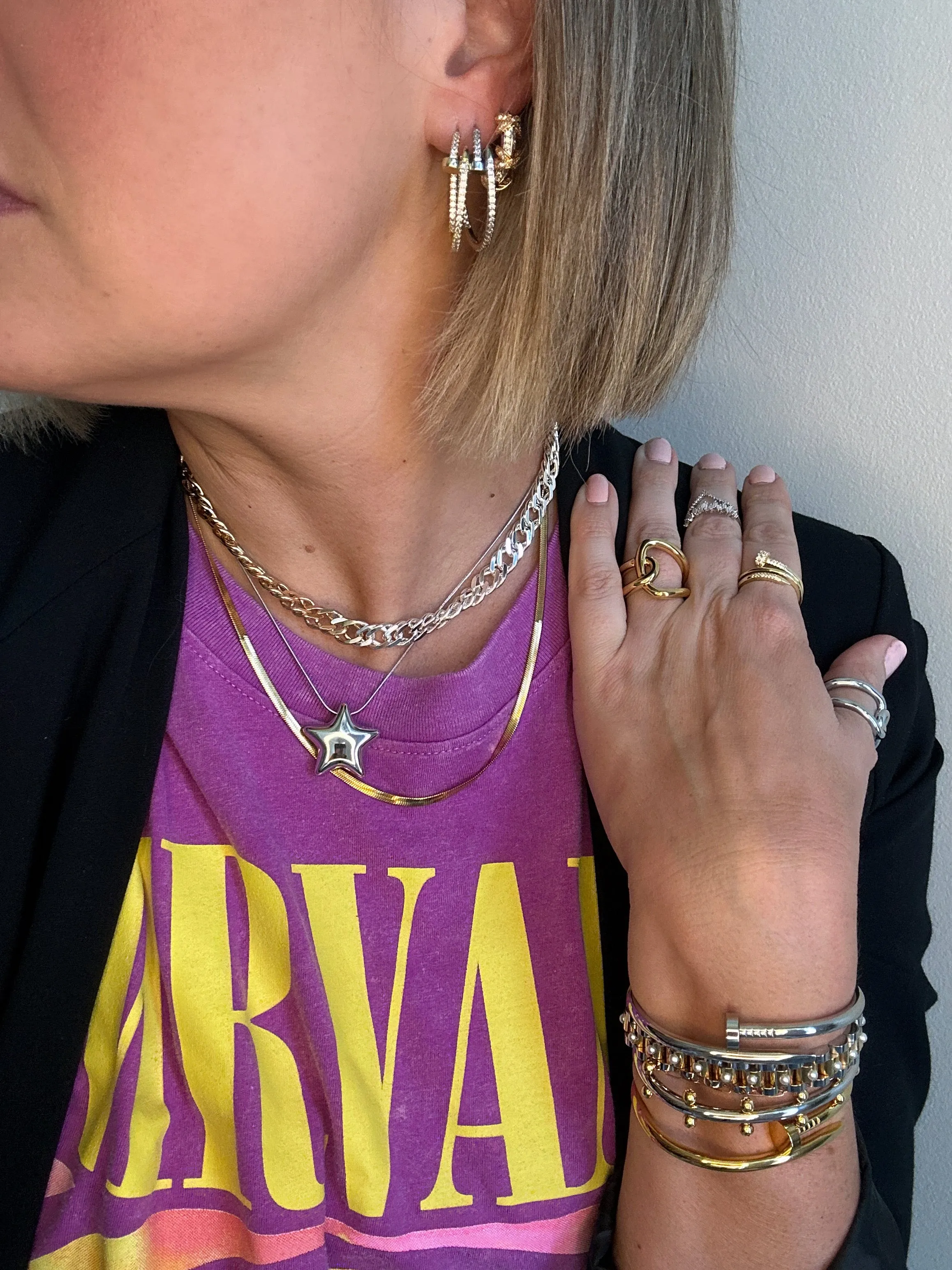Nail Cuff Gold Bracelet