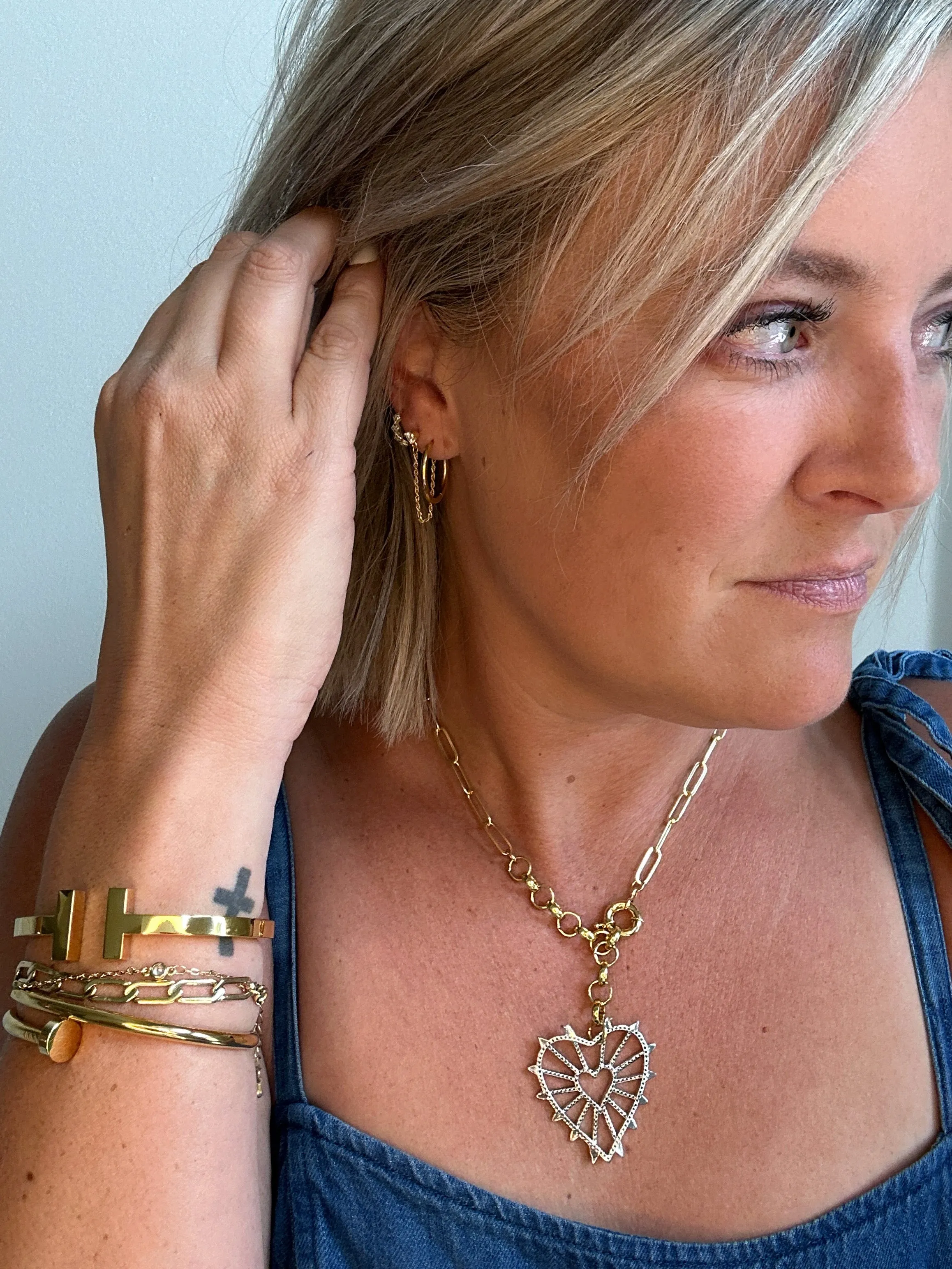 Nail Cuff Gold Bracelet