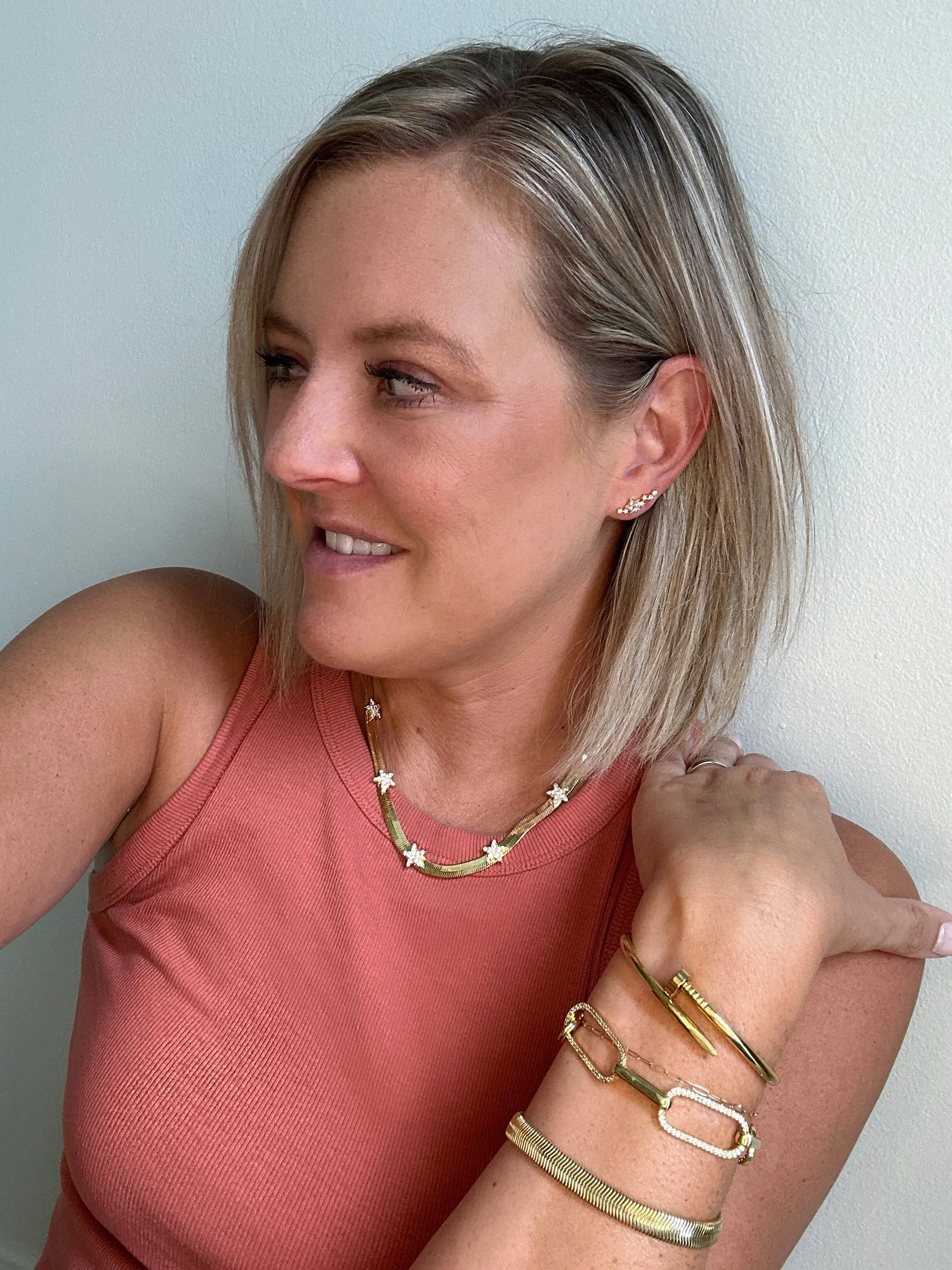 Nail Cuff Gold Bracelet