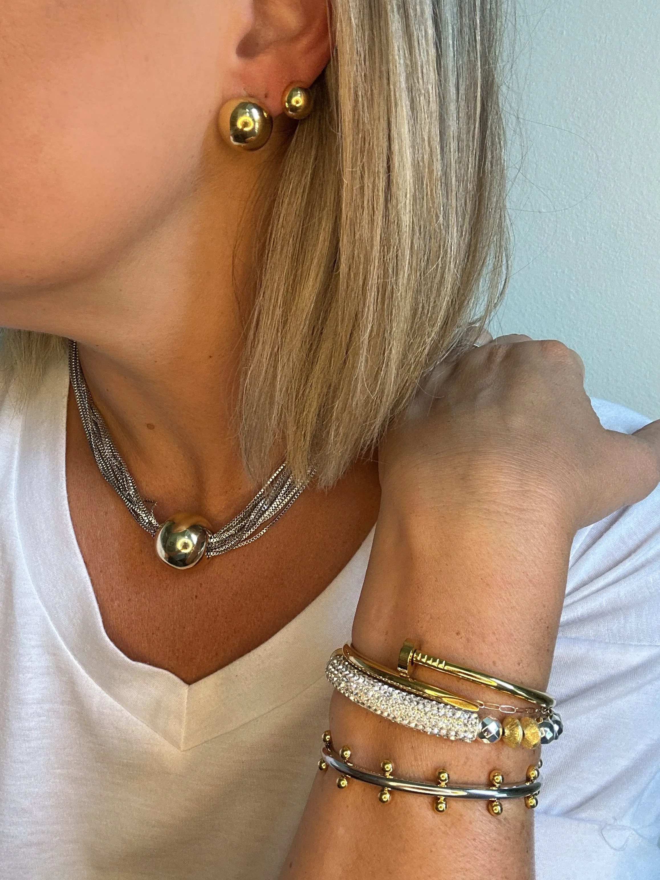 Nail Cuff Gold Bracelet