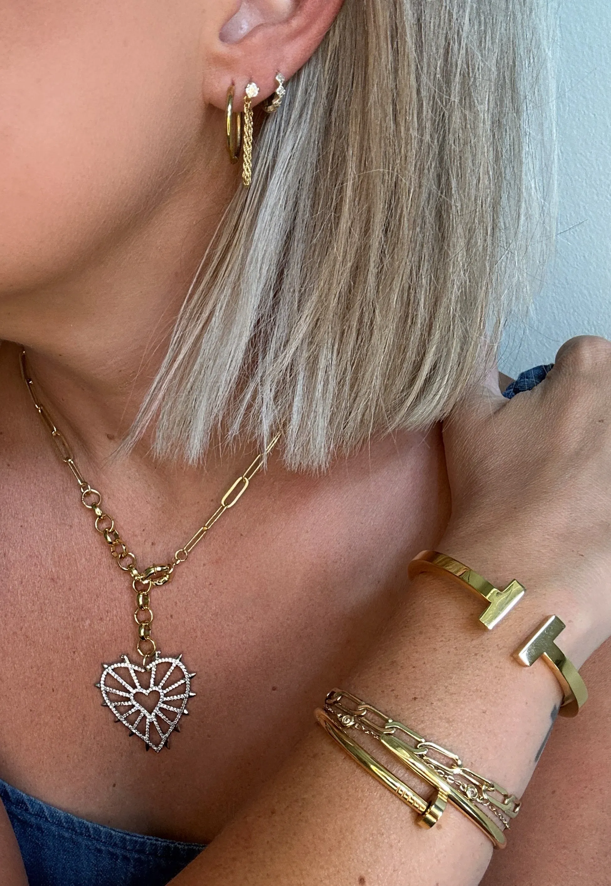 Nail Cuff Gold Bracelet