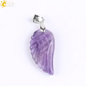 Natural Gem Stone Angel Wing Necklaces & Pendants