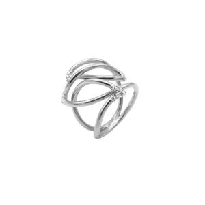 Navettes 18K White Gold Diamond Touch Ring