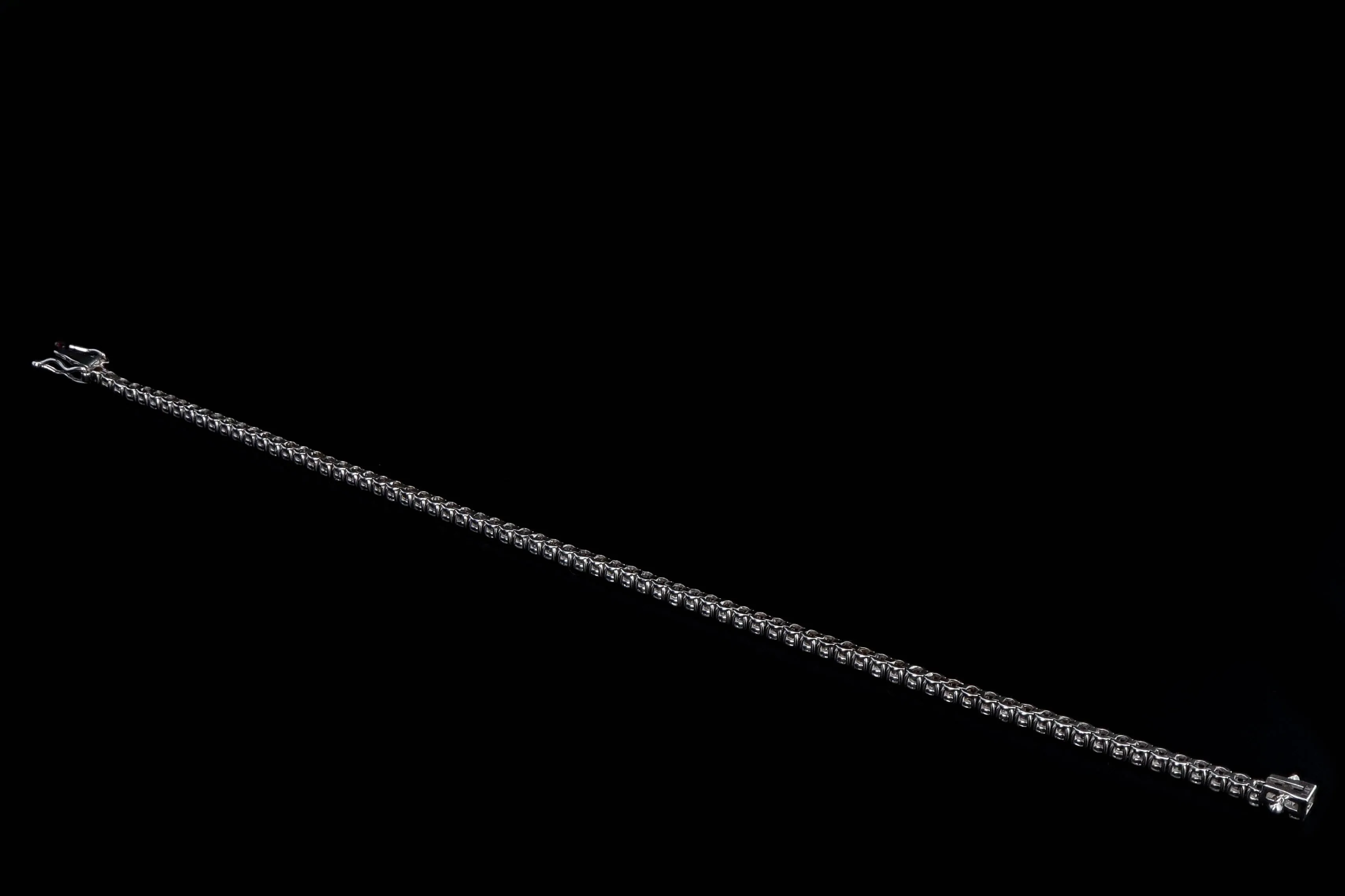 New 14K White Gold 3.13 Carat Round Brilliant Cut Diamond Tennis Bracelet
