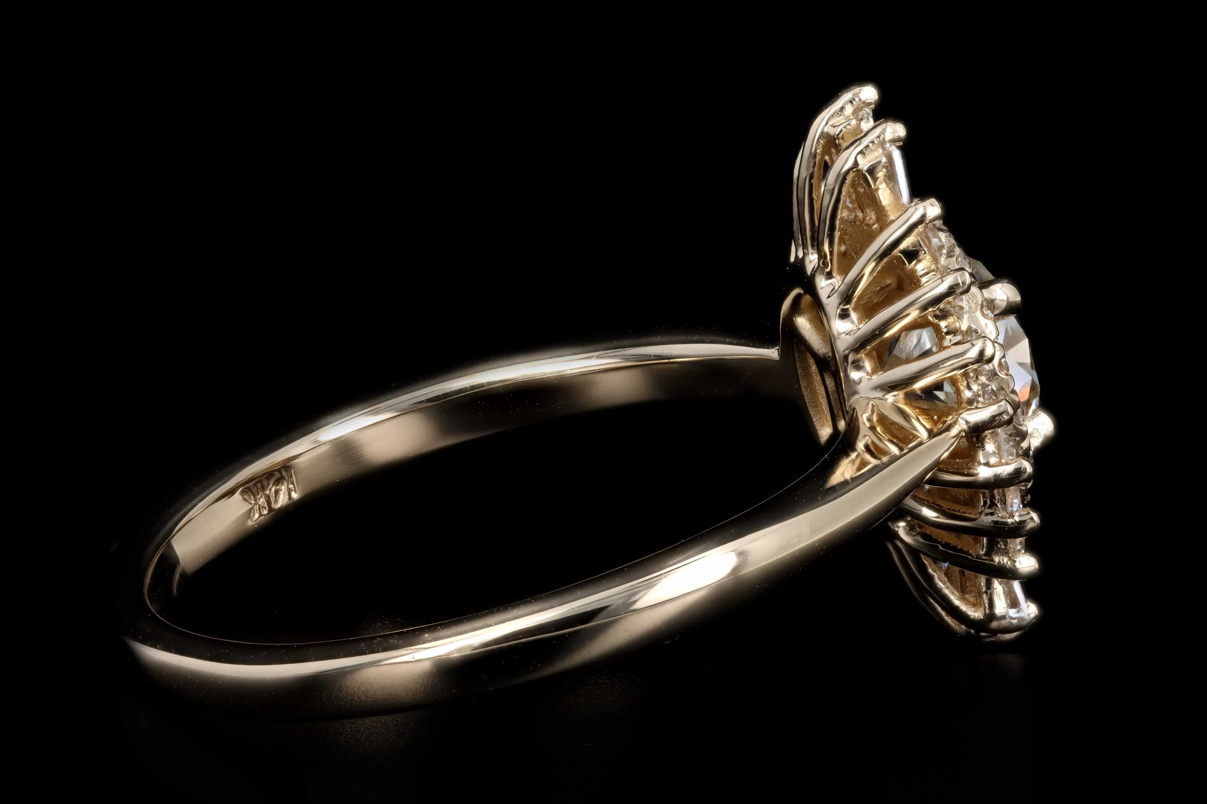 New 14K Yellow Gold .66 Carat Round Brilliant Cut Diamond Engagement Ring
