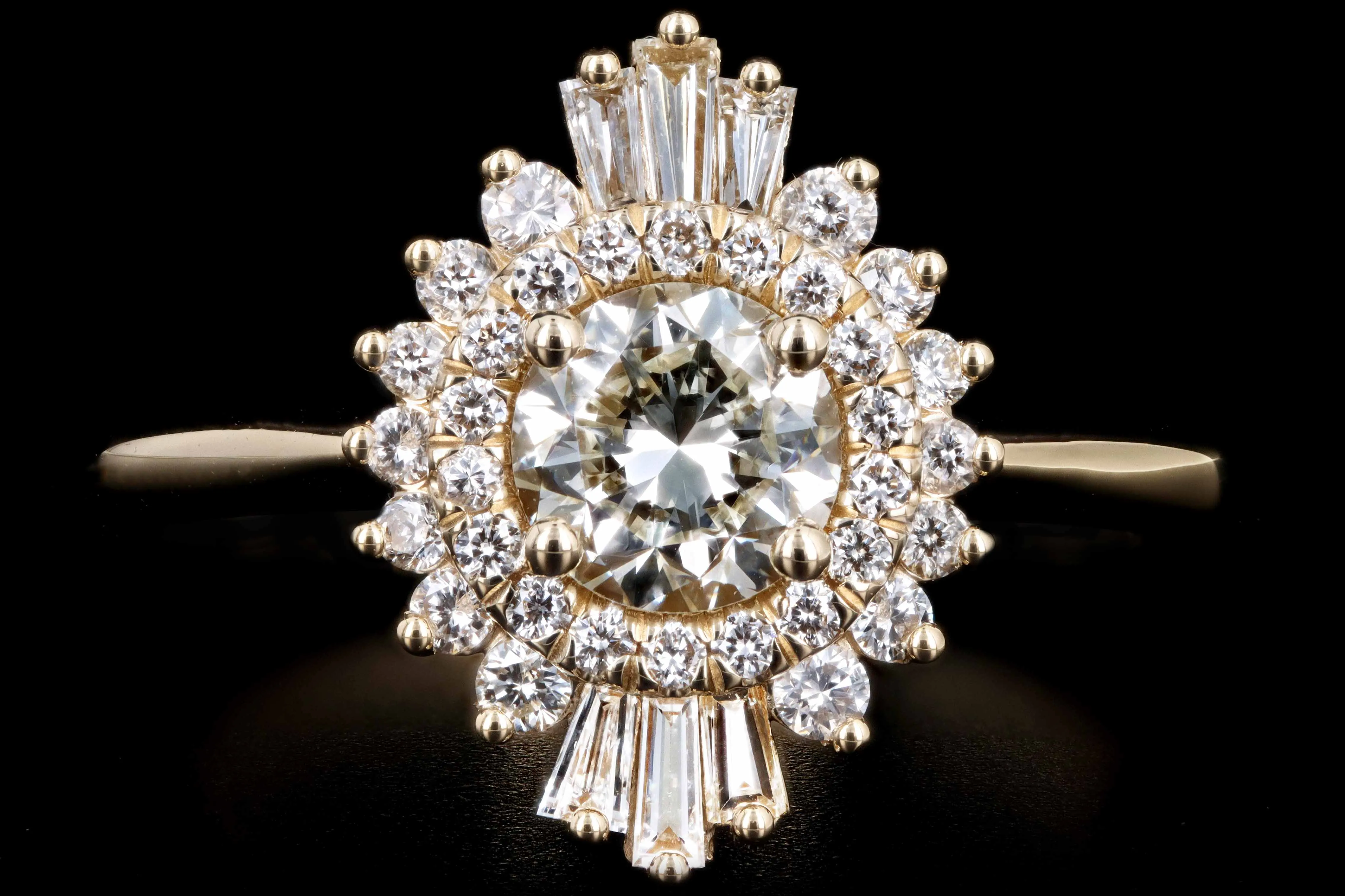 New 14K Yellow Gold .66 Carat Round Brilliant Cut Diamond Engagement Ring