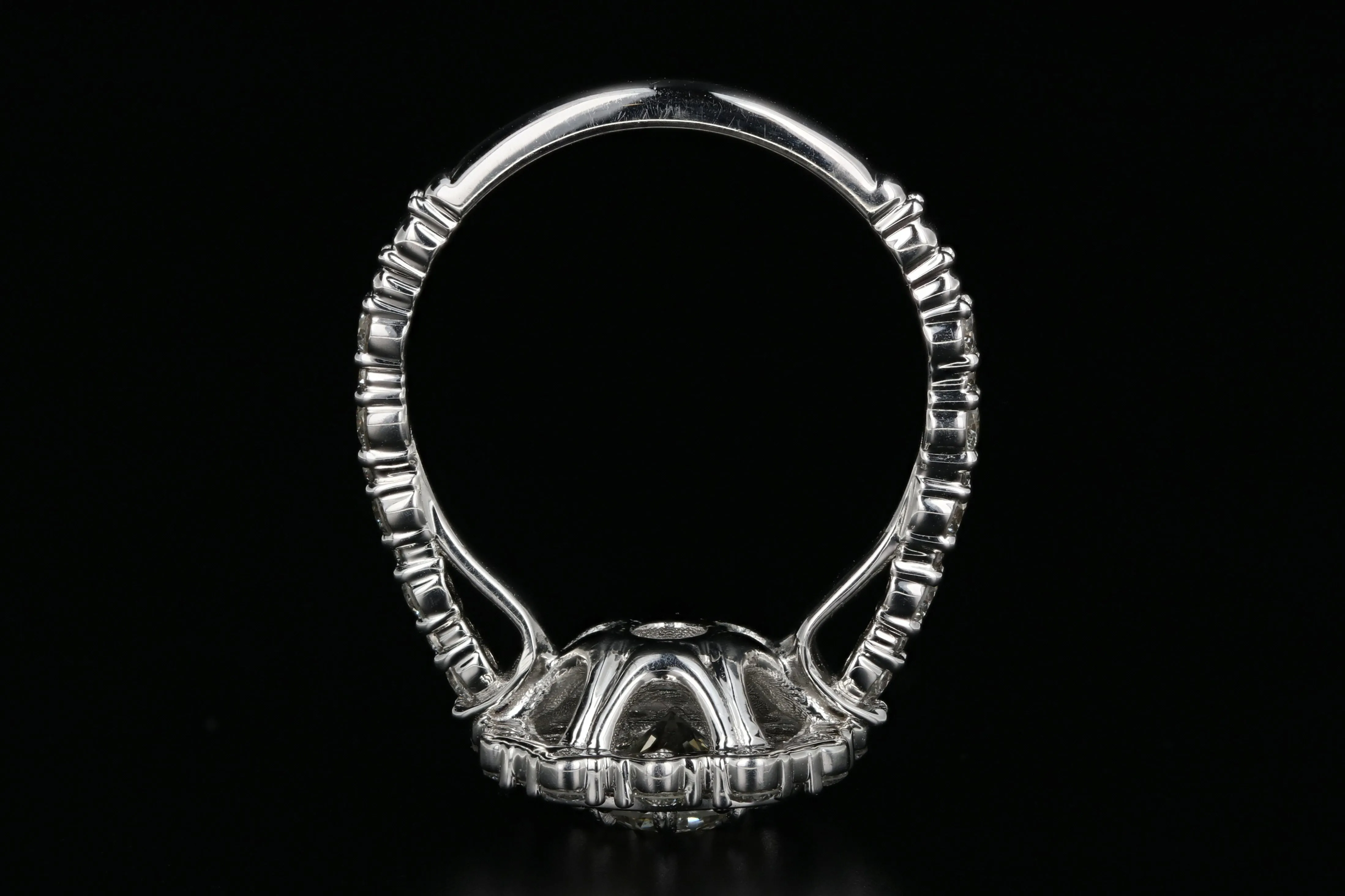 New 18K White Gold .80 Carat Diamond Halo Engagement Ring