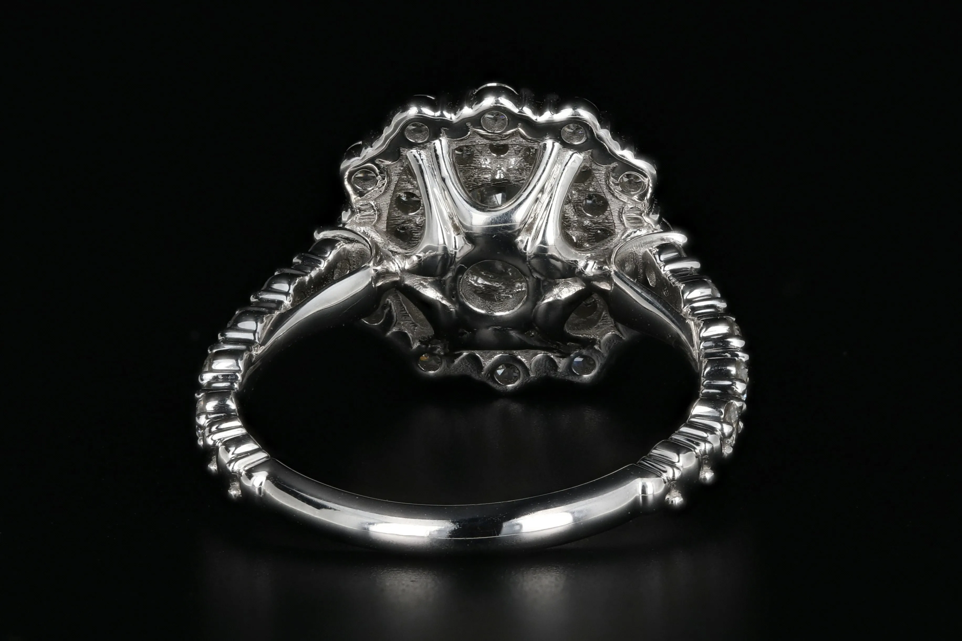 New 18K White Gold .80 Carat Diamond Halo Engagement Ring