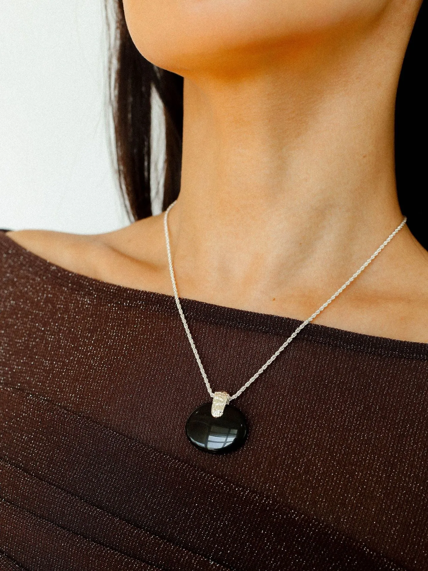 New Chinese Style Agate Peace Knot Pendant Necklace