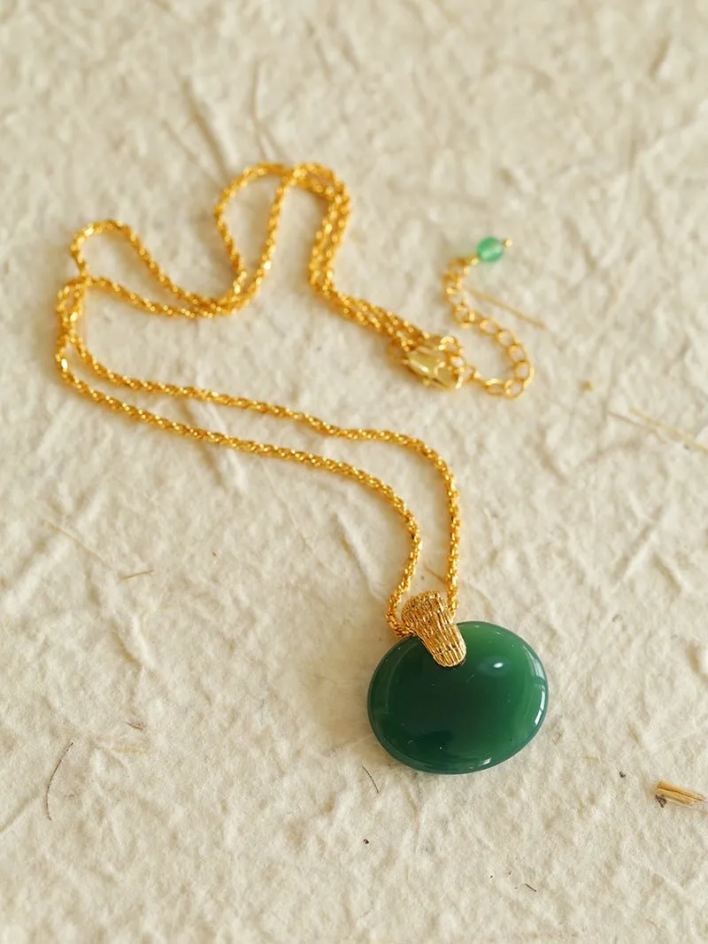 New Chinese Style Agate Peace Knot Pendant Necklace
