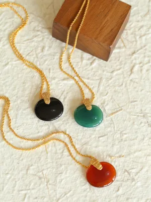 New Chinese Style Agate Peace Knot Pendant Necklace