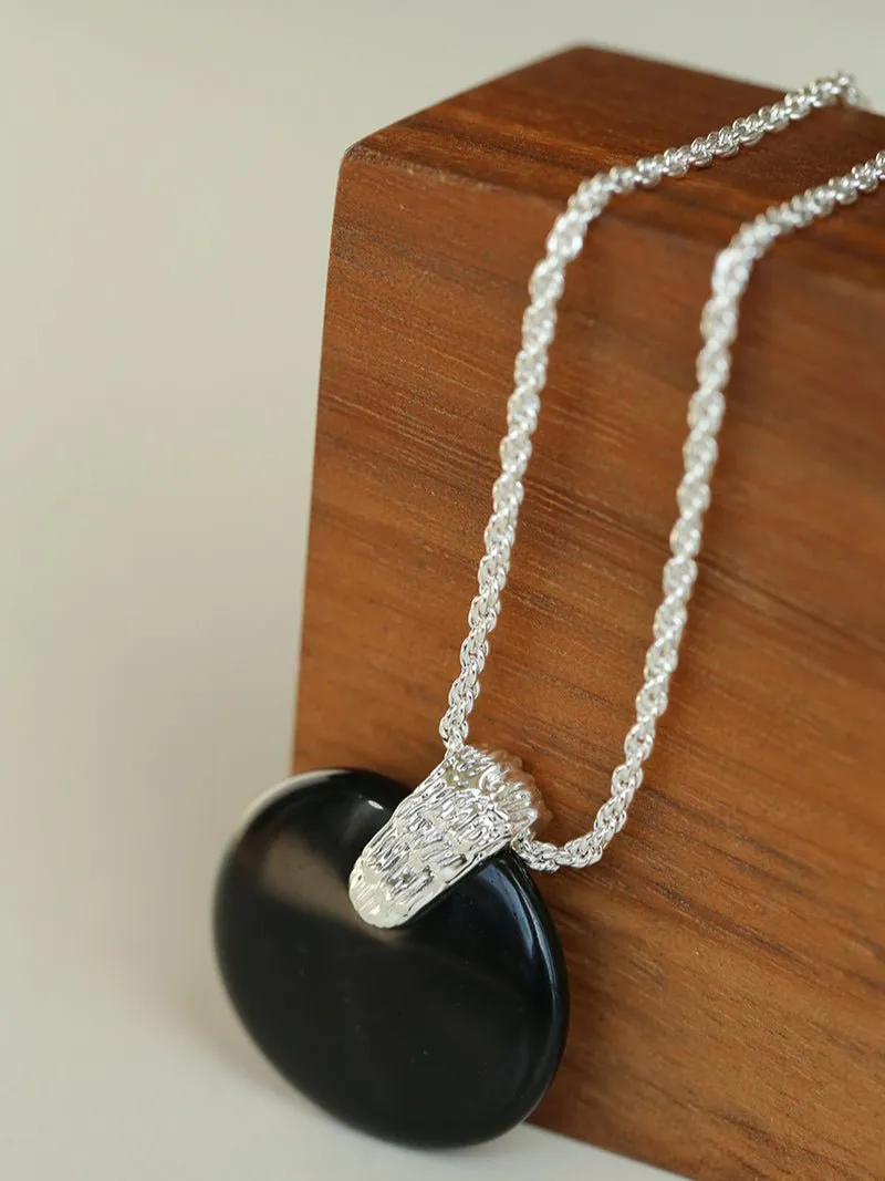 New Chinese Style Agate Peace Knot Pendant Necklace