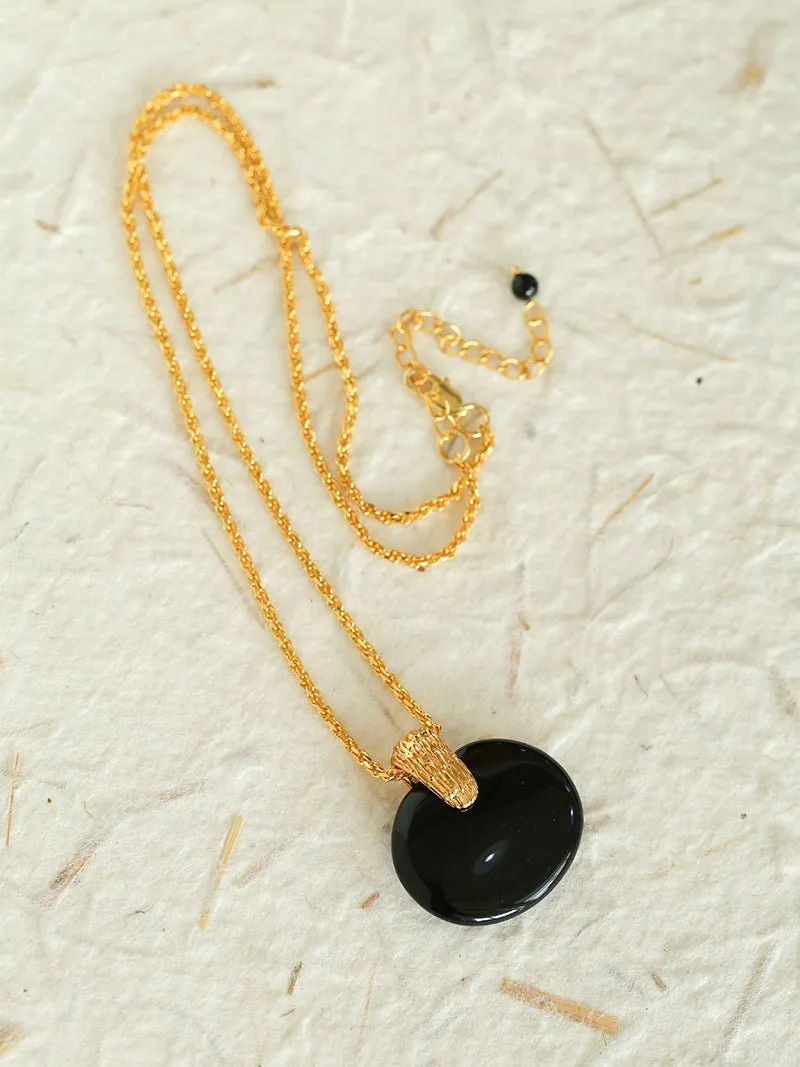 New Chinese Style Agate Peace Knot Pendant Necklace