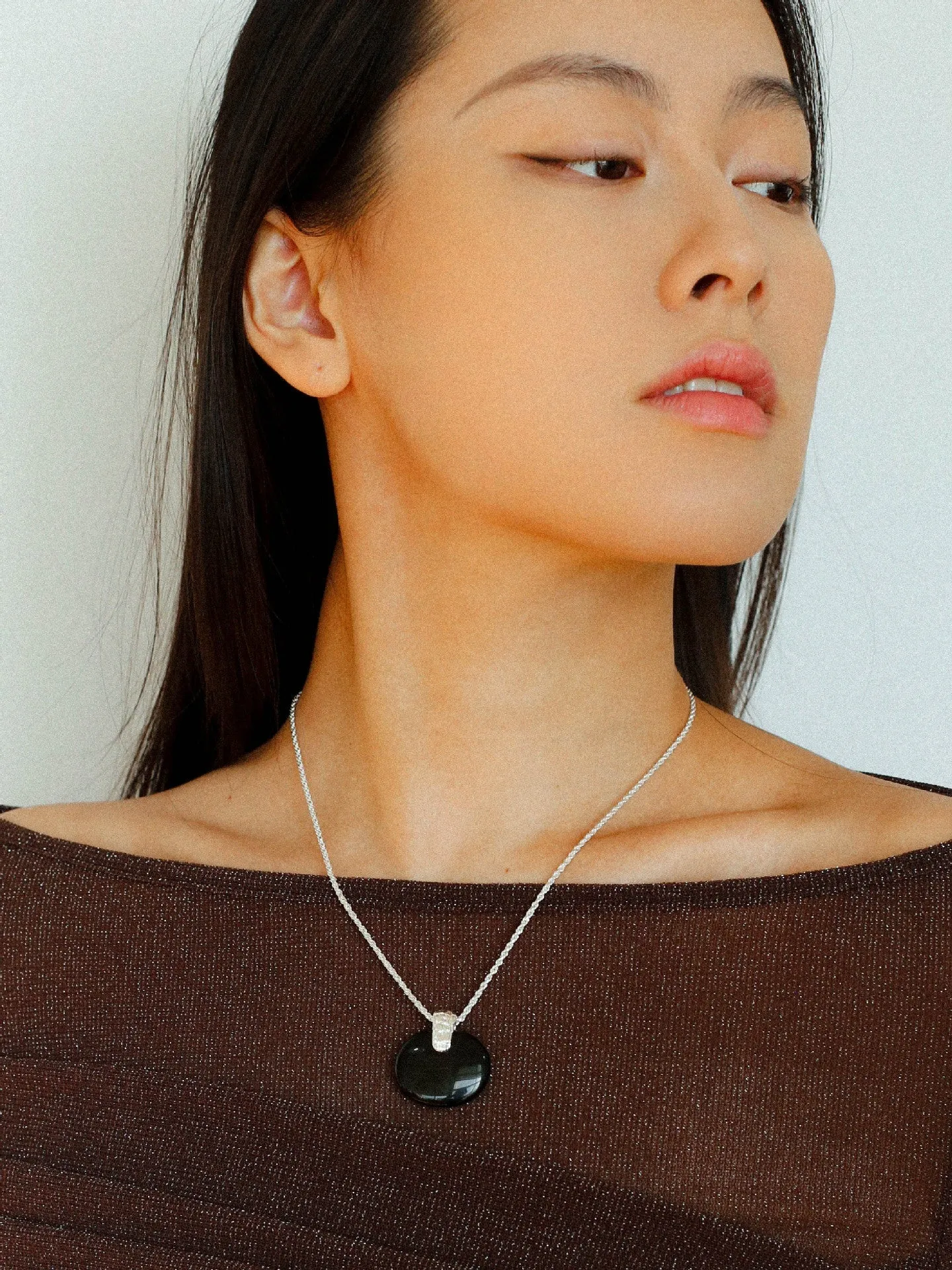 New Chinese Style Agate Peace Knot Pendant Necklace