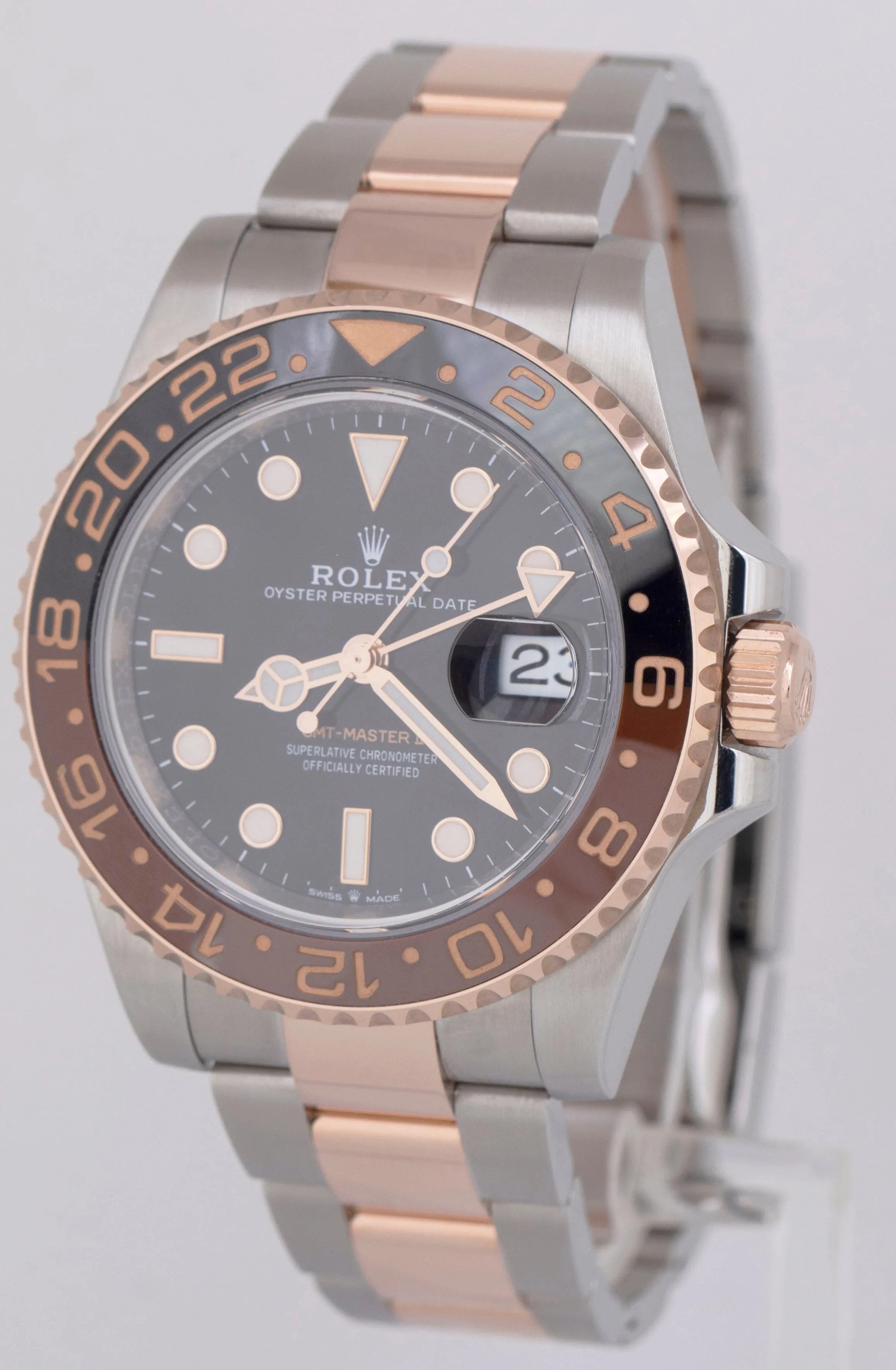 NEW PAPERS Rolex GMT-Master II Two-Tone 18K Gold ROOT-BEER 40mm 126711CHNR BOX
