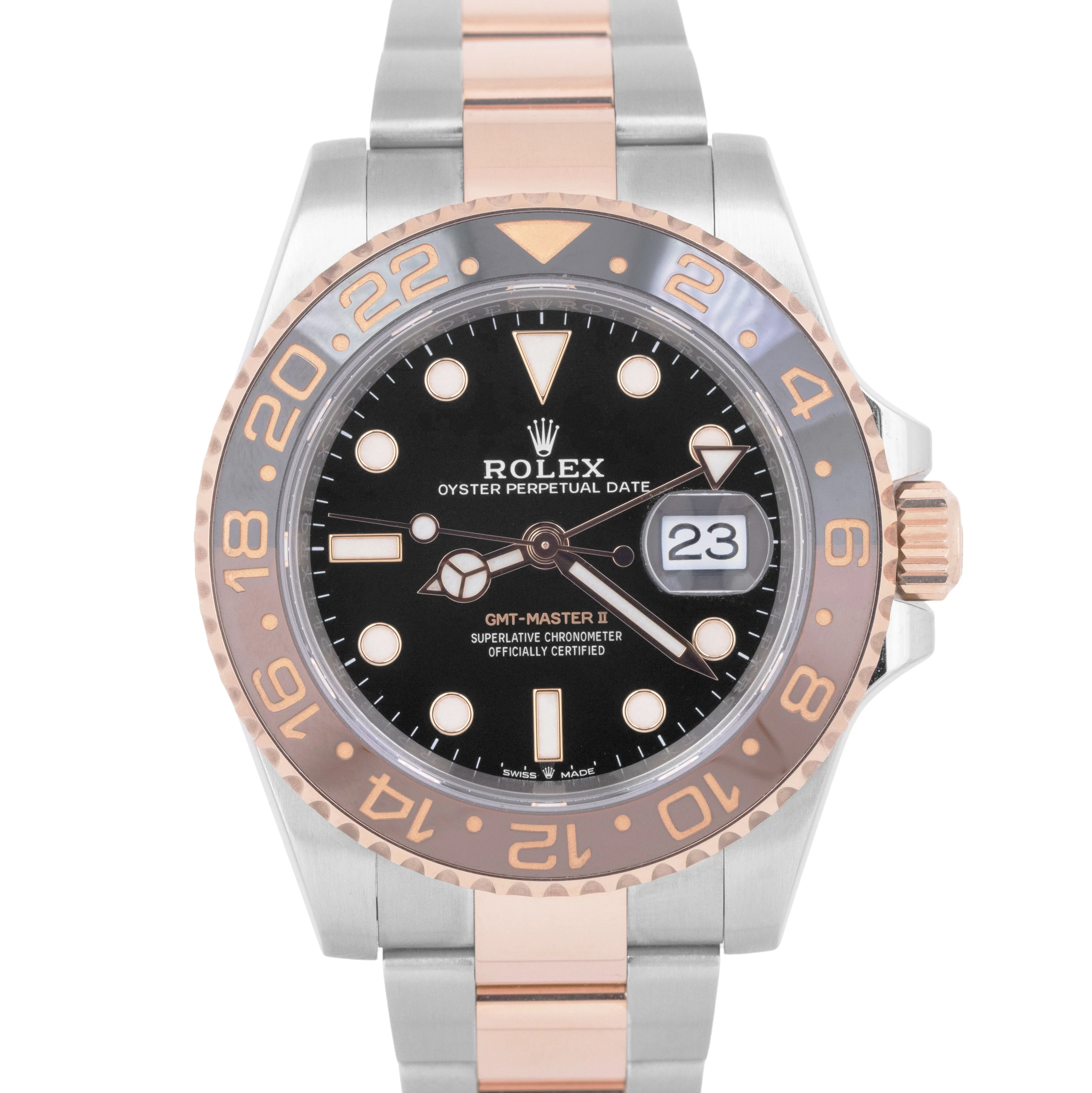 NEW PAPERS Rolex GMT-Master II Two-Tone 18K Gold ROOT-BEER 40mm 126711CHNR BOX