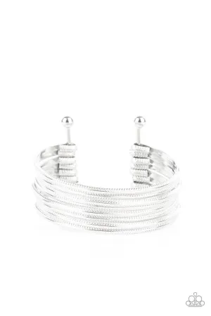 Now Watch Me Stack Silver Paparazzi Bracelet