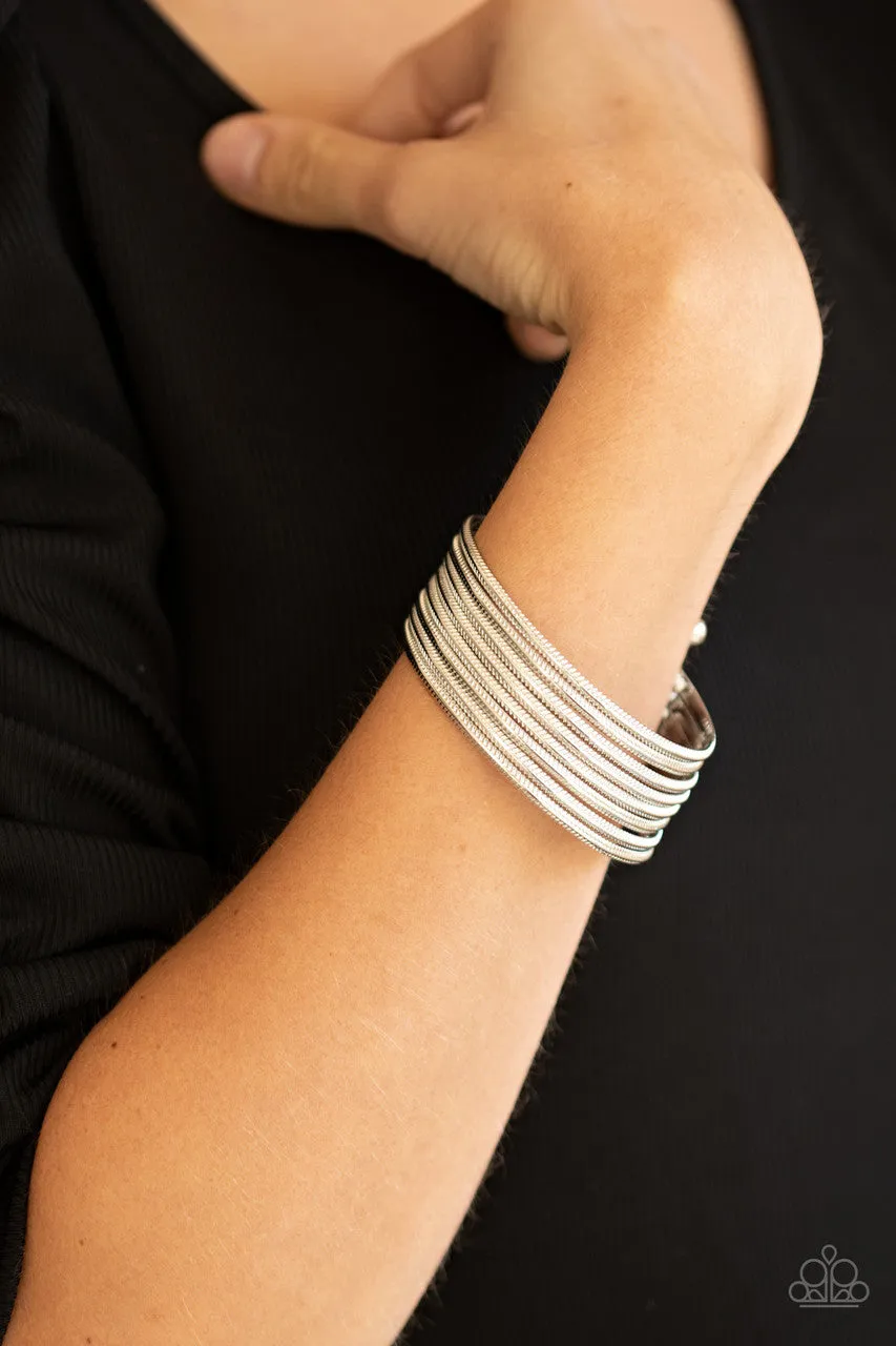 Now Watch Me Stack Silver Paparazzi Bracelet