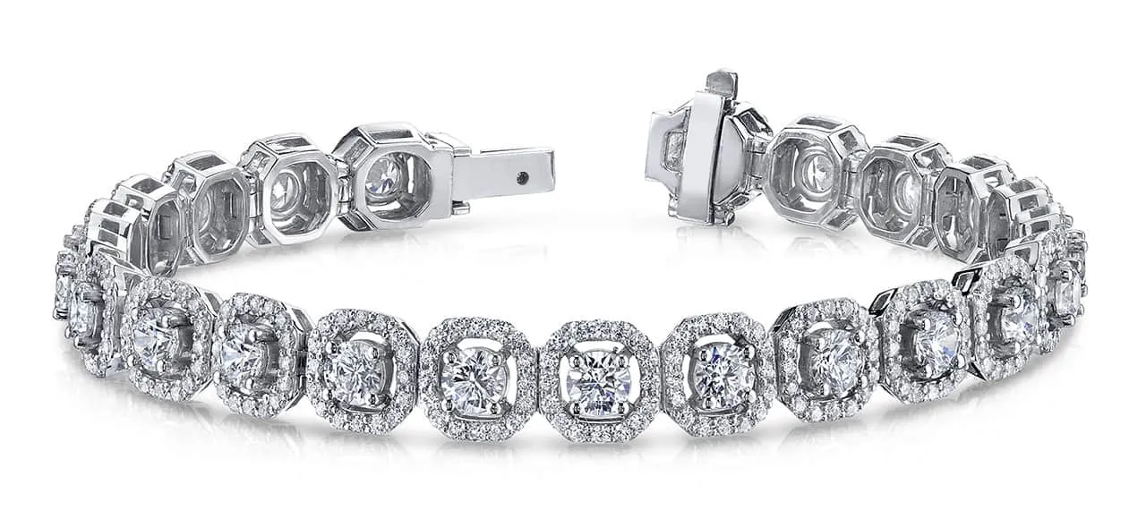 Octagon Red Carpet Diamond Bracelet with 6.80 ct.(finished) 1.1mm, 3.5mm