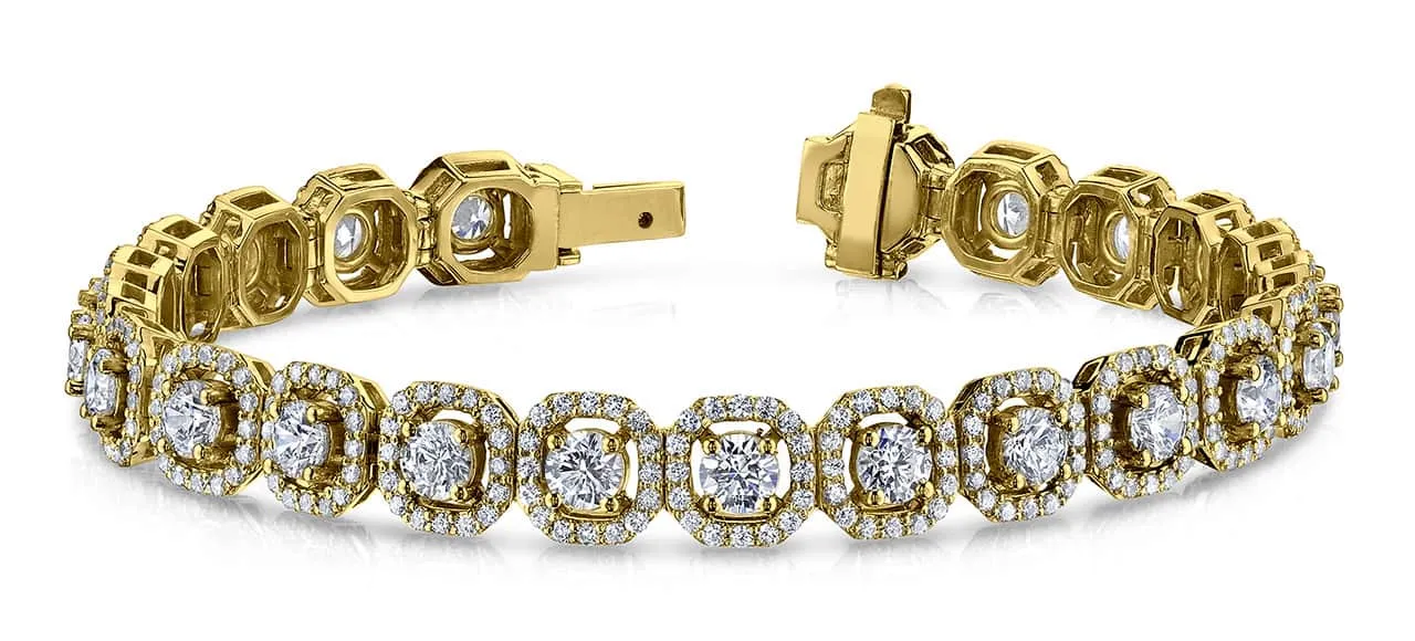 Octagon Red Carpet Diamond Bracelet with 6.80 ct.(finished) 1.1mm, 3.5mm