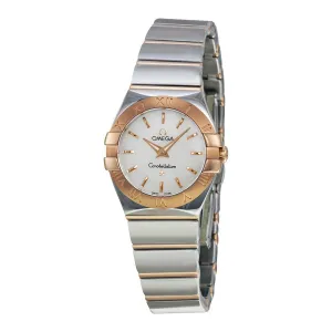 Omega Constellation White Mother of Pearl Dial Stainless Steel and 18kt Rose Gold Ladies Watch 12320246005003 123.20.24.60.05.003